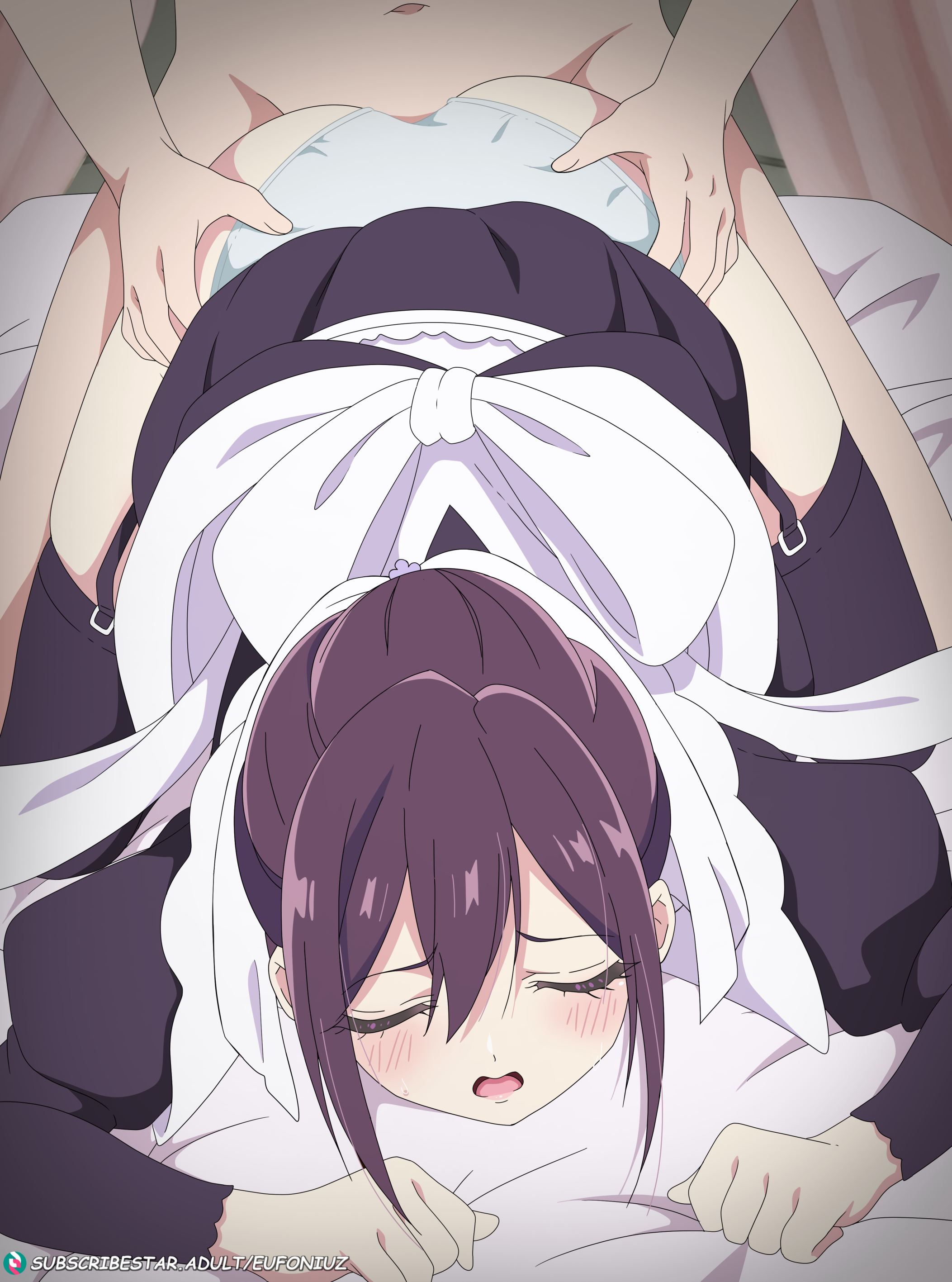 aijou_rentarou ass_grab eufoniuz kimi_no_koto_ga_dai_dai_dai_dai_daisuki_na_100-nin_no_kanojo maid meido_mei pantsu sex skirt_lift stockings thighhighs