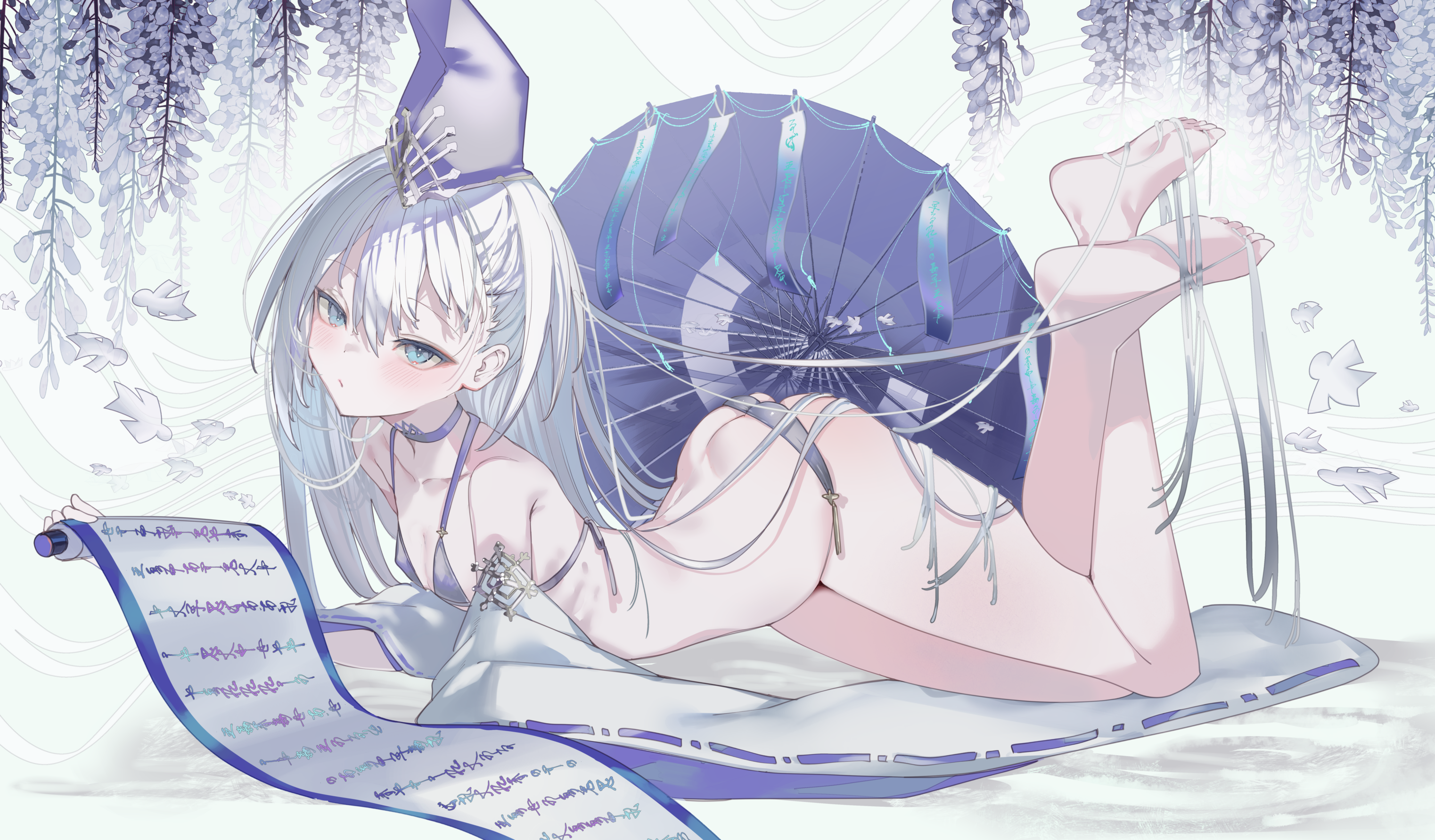 1-gou_(111touban) ass bikini japanese_clothes kuon_(shadowverse) loli shadowverse swimsuits