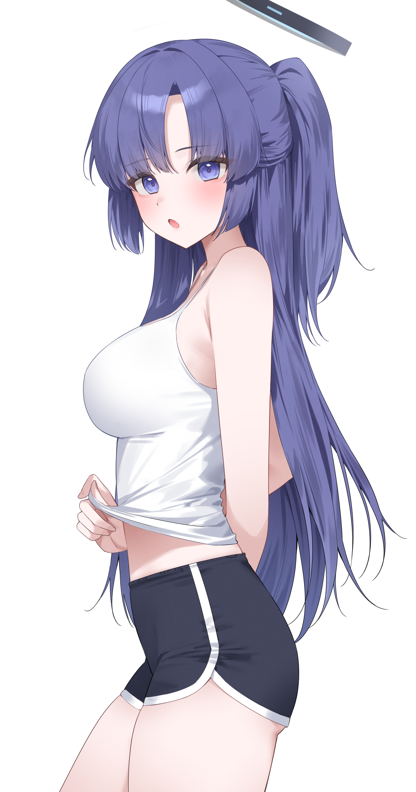 blue_archive halo hayase_yuuka n4_h4m shirt_lift