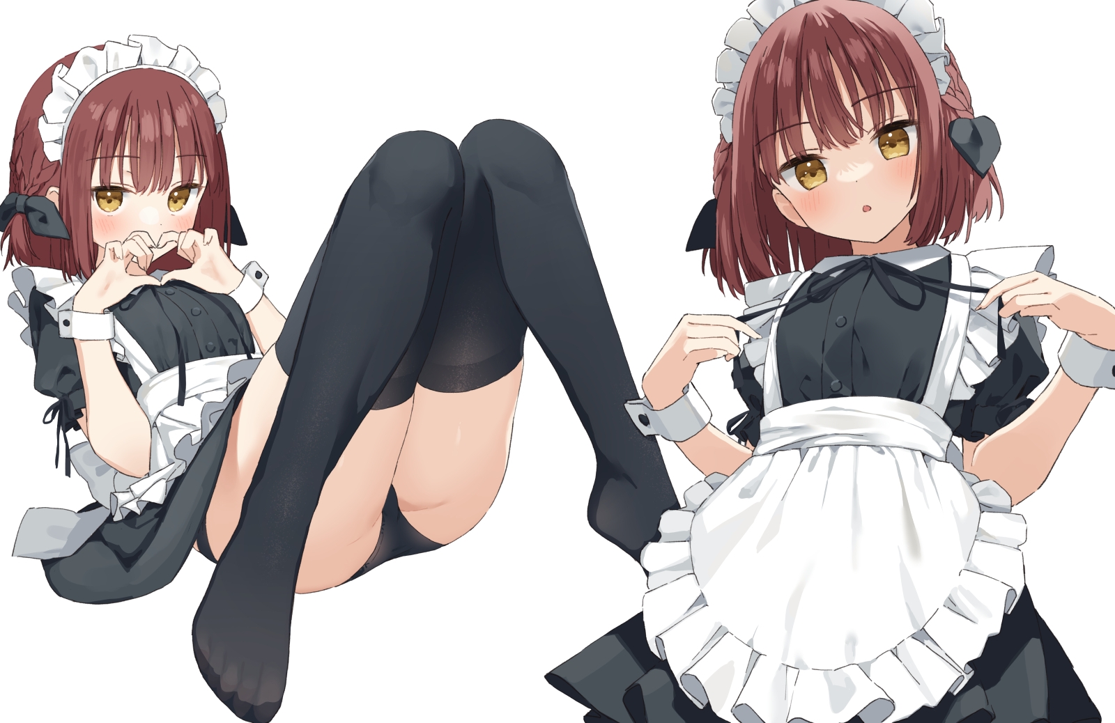 kazari_(muninshiki) loli maid muninshiki pantsu skirt_lift thighhighs undressing