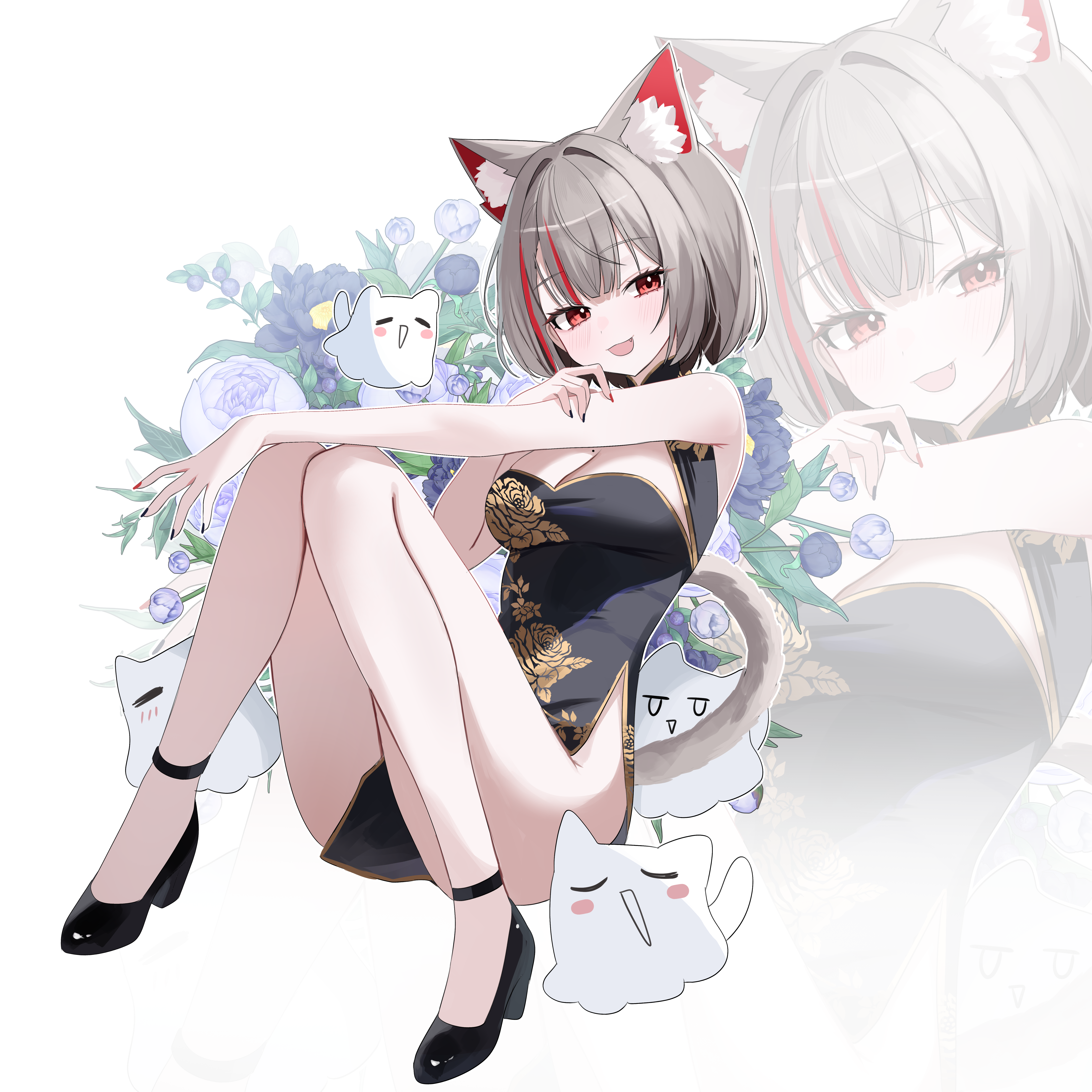 animal_ears chinadress heels nannung nekomimi neneko_mashiro no_bra nopan stellive tail