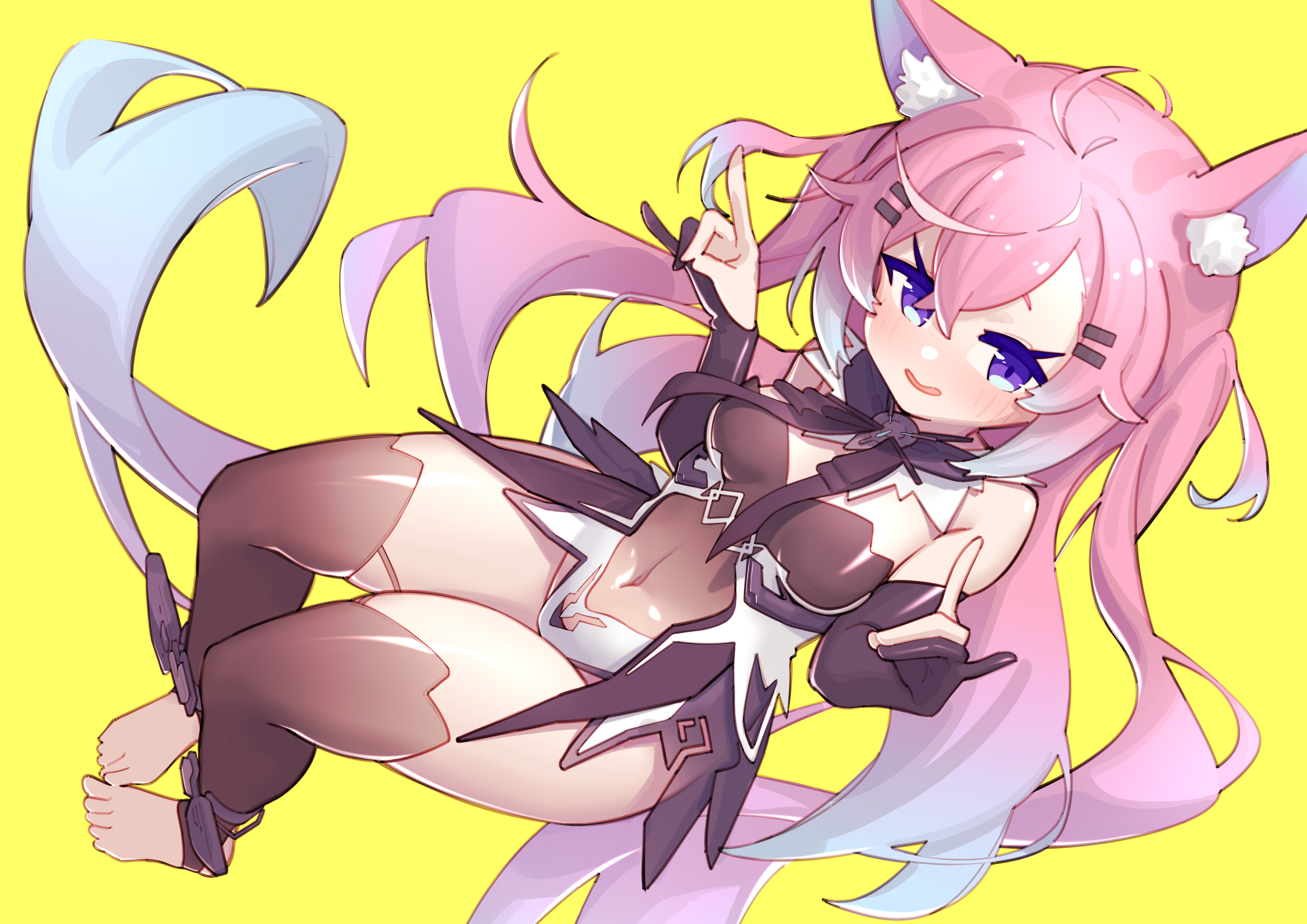 animal_ears leotard shippitsu thighhighs