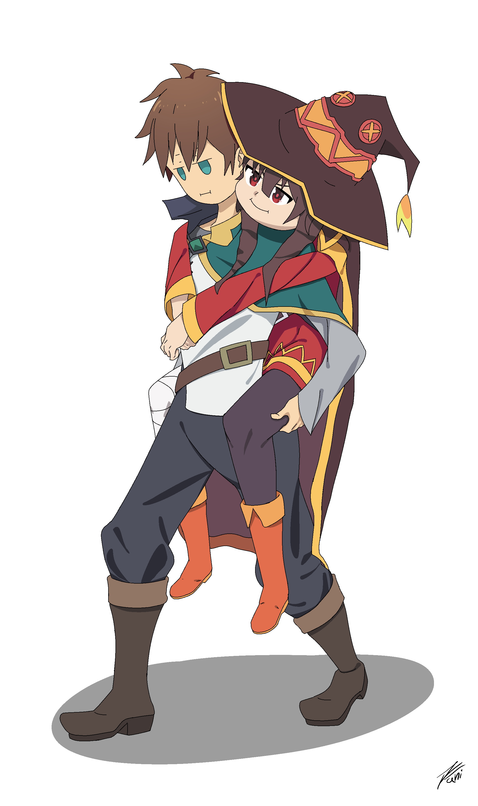 megumin and satou kazuma (kono subarashii sekai ni shukufuku wo