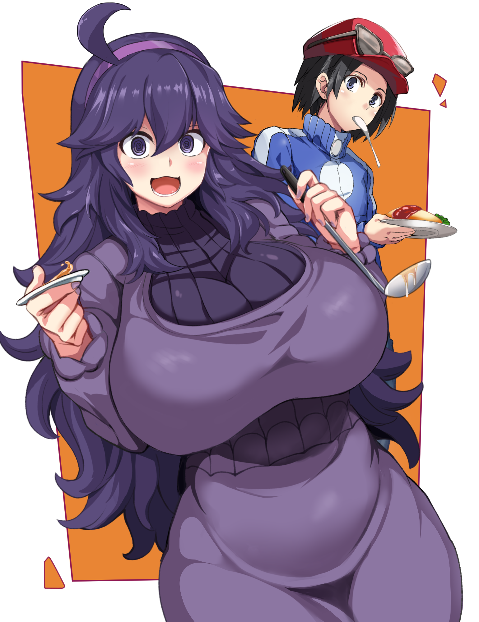 breasts calme_(pokemon) dress hex_maniac_(pokemon) maki_ikazuya megane pokemon pokemon_oras pokemon_xy sweater thighhighs