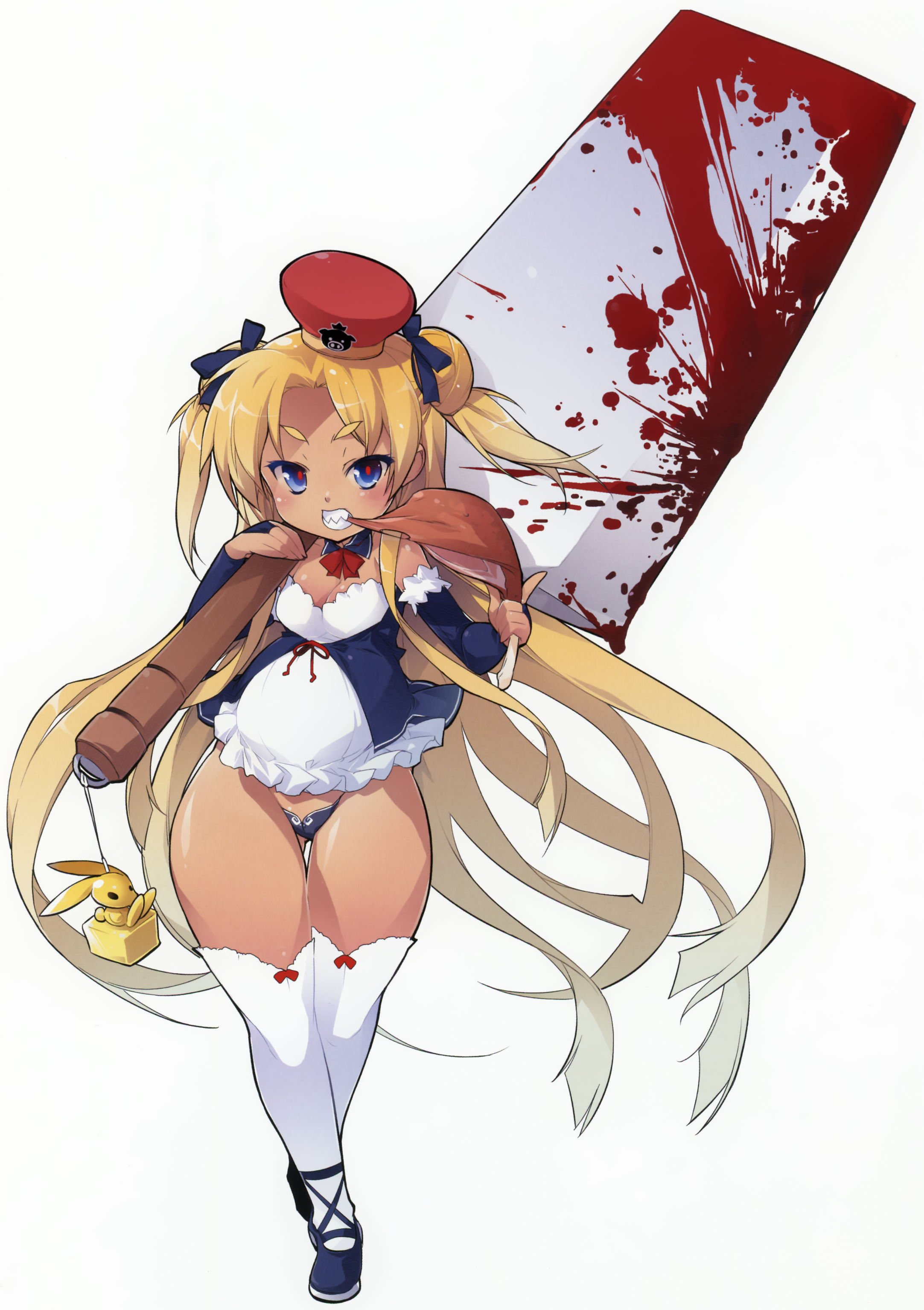 blood cleavage kotamaru pantsu thighhighs weapon