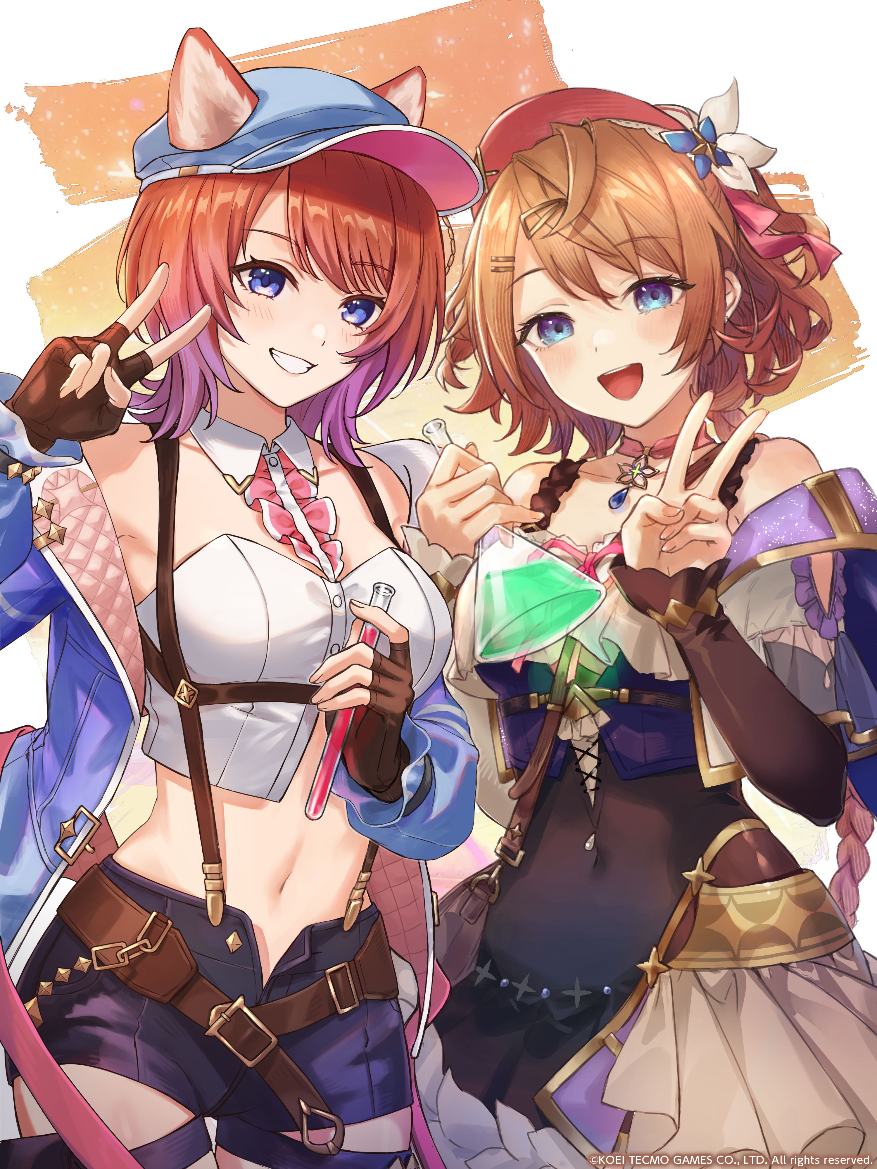 animal_ears atelier atelier_resleriana garter inumimi koei_tecmo no_bra resna_sternenlicht rias_eidreise see_through tagme