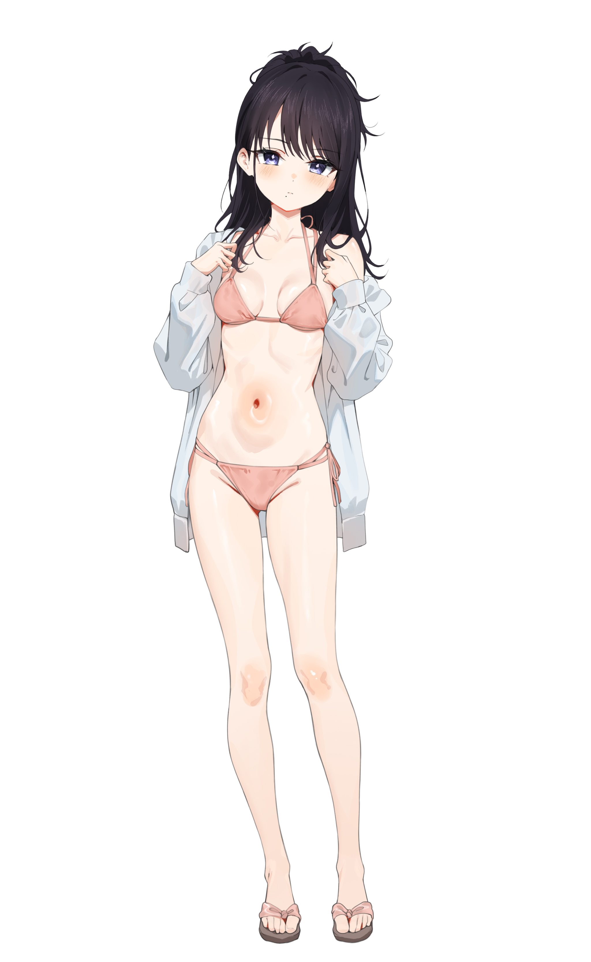 bikini cameltoe gin00 kazano_hiori open_shirt see_through swimsuits the_idolm@ster the_idolm@ster_shiny_colors