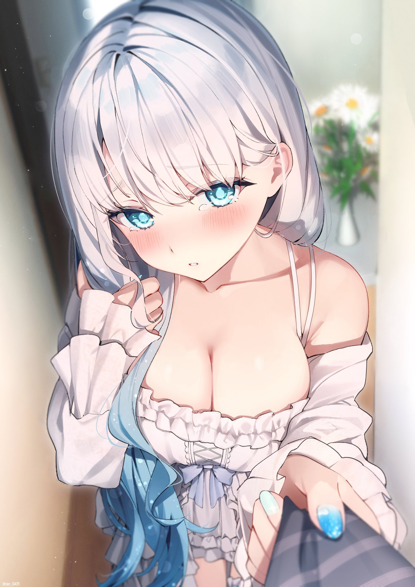 indie_virtual_youtuber natsumiya_ramune nen_0405 no_bra pajama