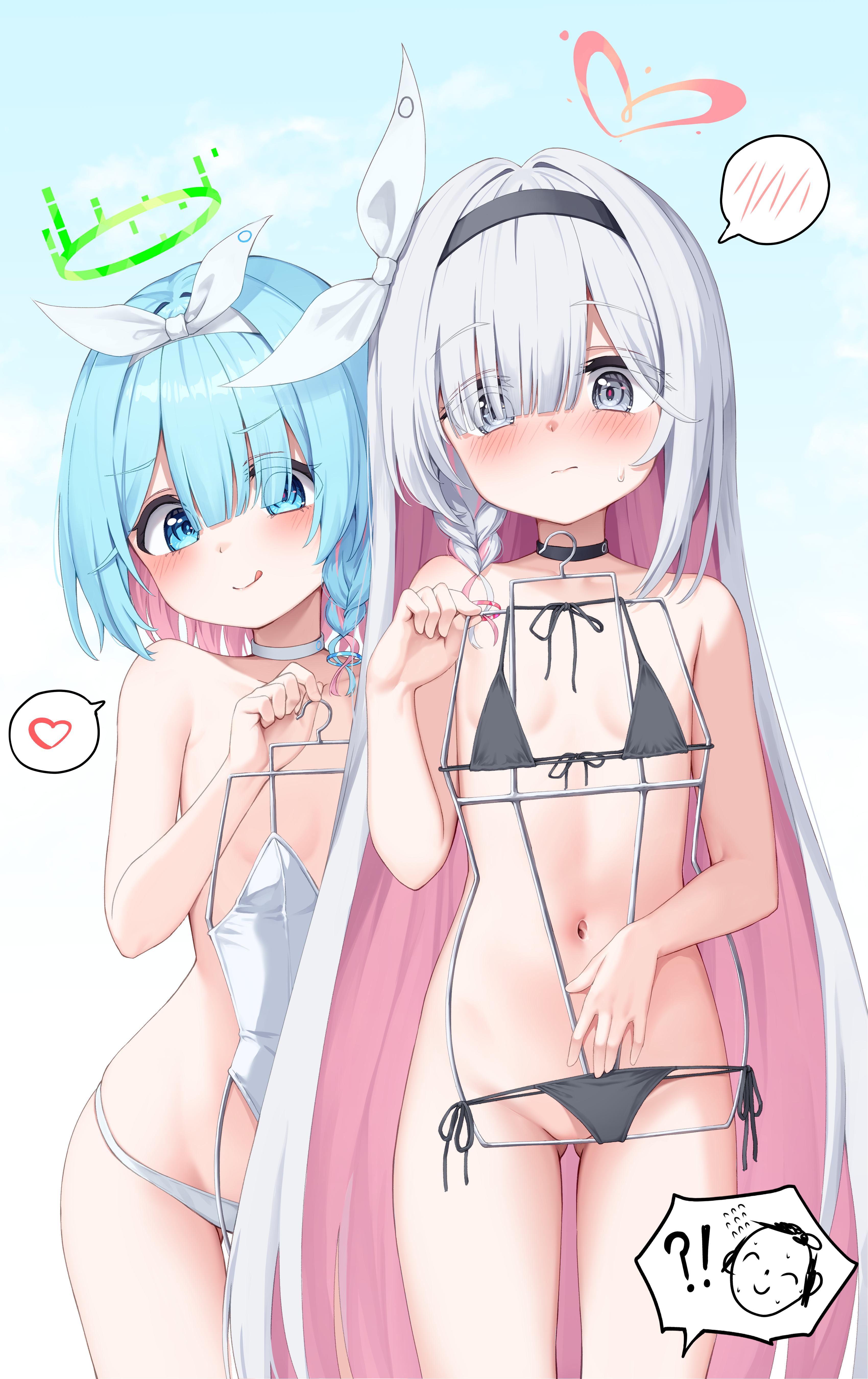 arona_(blue_archive) bikini blue_archive halo leotard loli naked plana_(blue_archive) swimsuits tagme topless