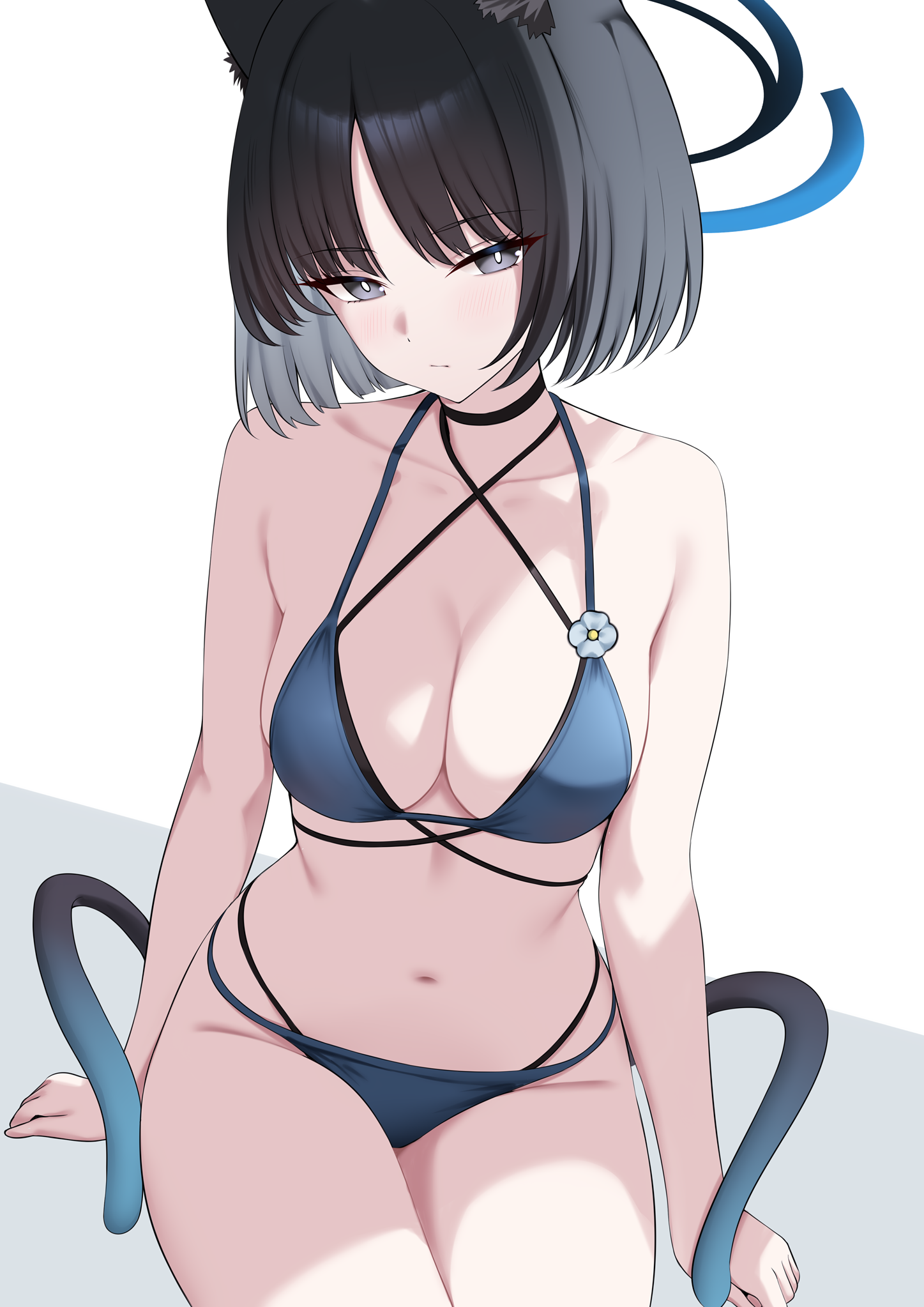 animal_ears bikini blue_archive espada_gcon halo kiryuu_kikyou nekomimi swimsuits tail