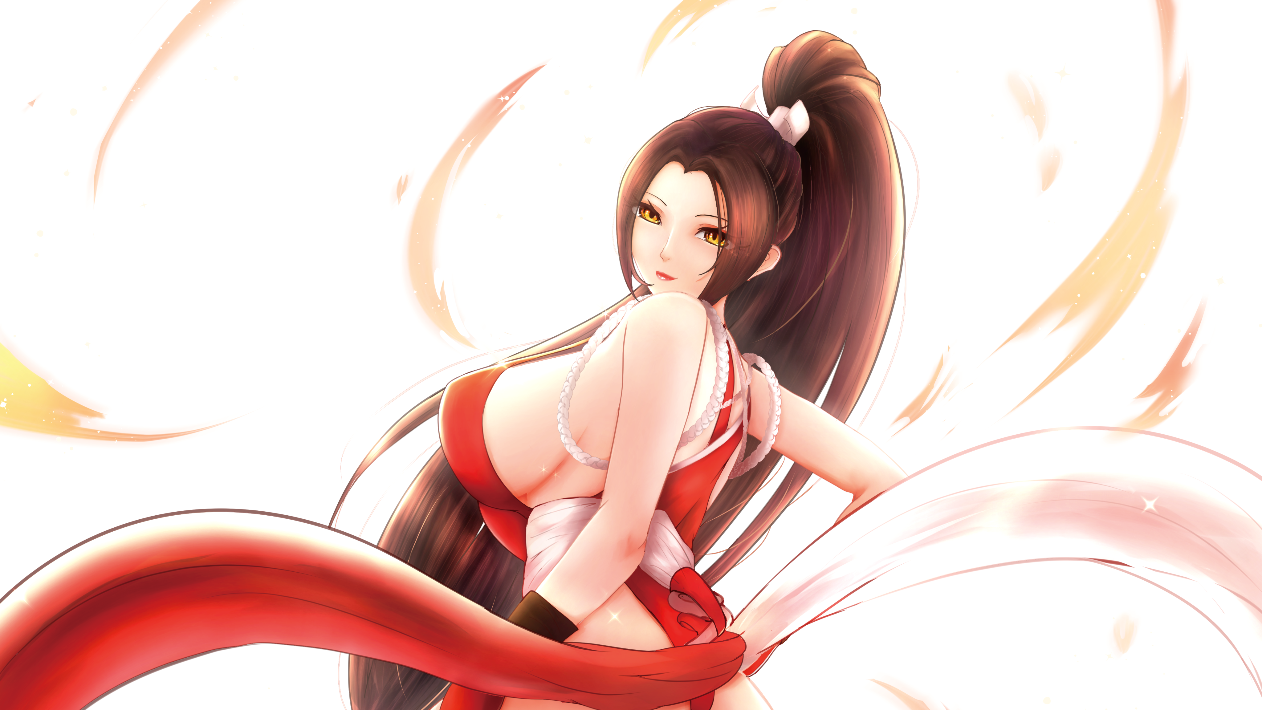 edwardapcychu japanese_clothes king_of_fighters no_bra shiranui_mai