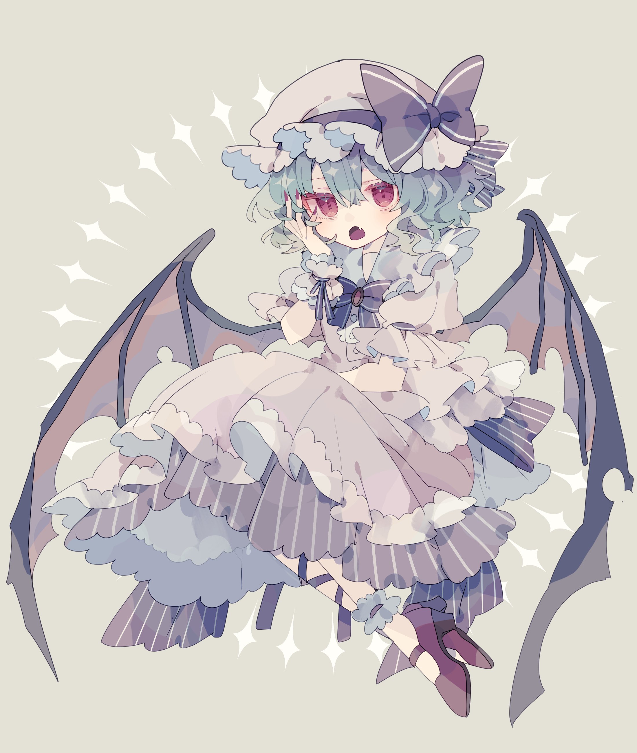 dress heels nikorashika remilia_scarlet touhou wings