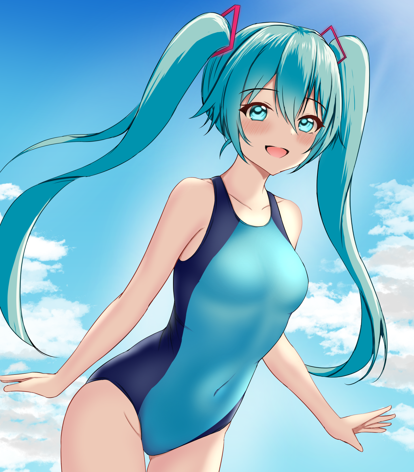 hatsune_miku montemasa swimsuits vocaloid