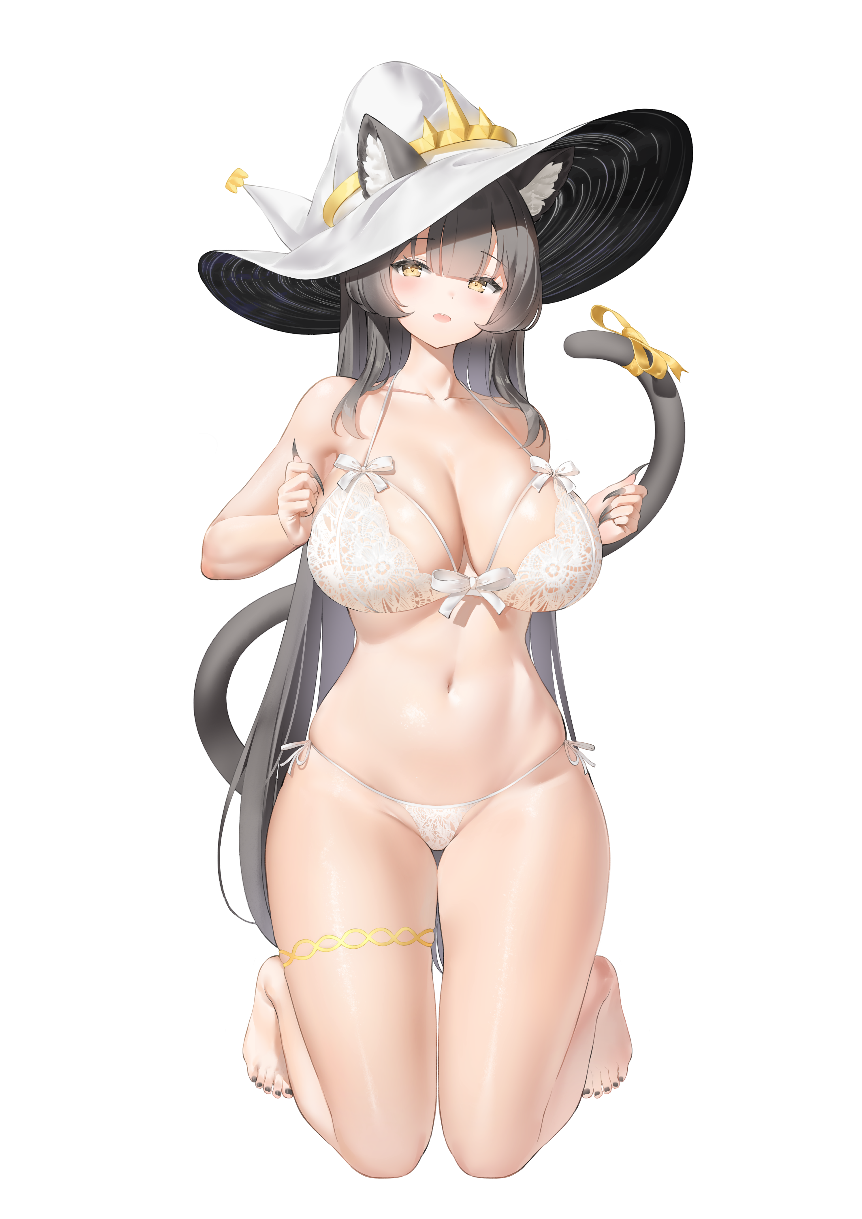 animal_ears bra garter keibeam lingerie nekomimi pantsu string_panties tail thong witch