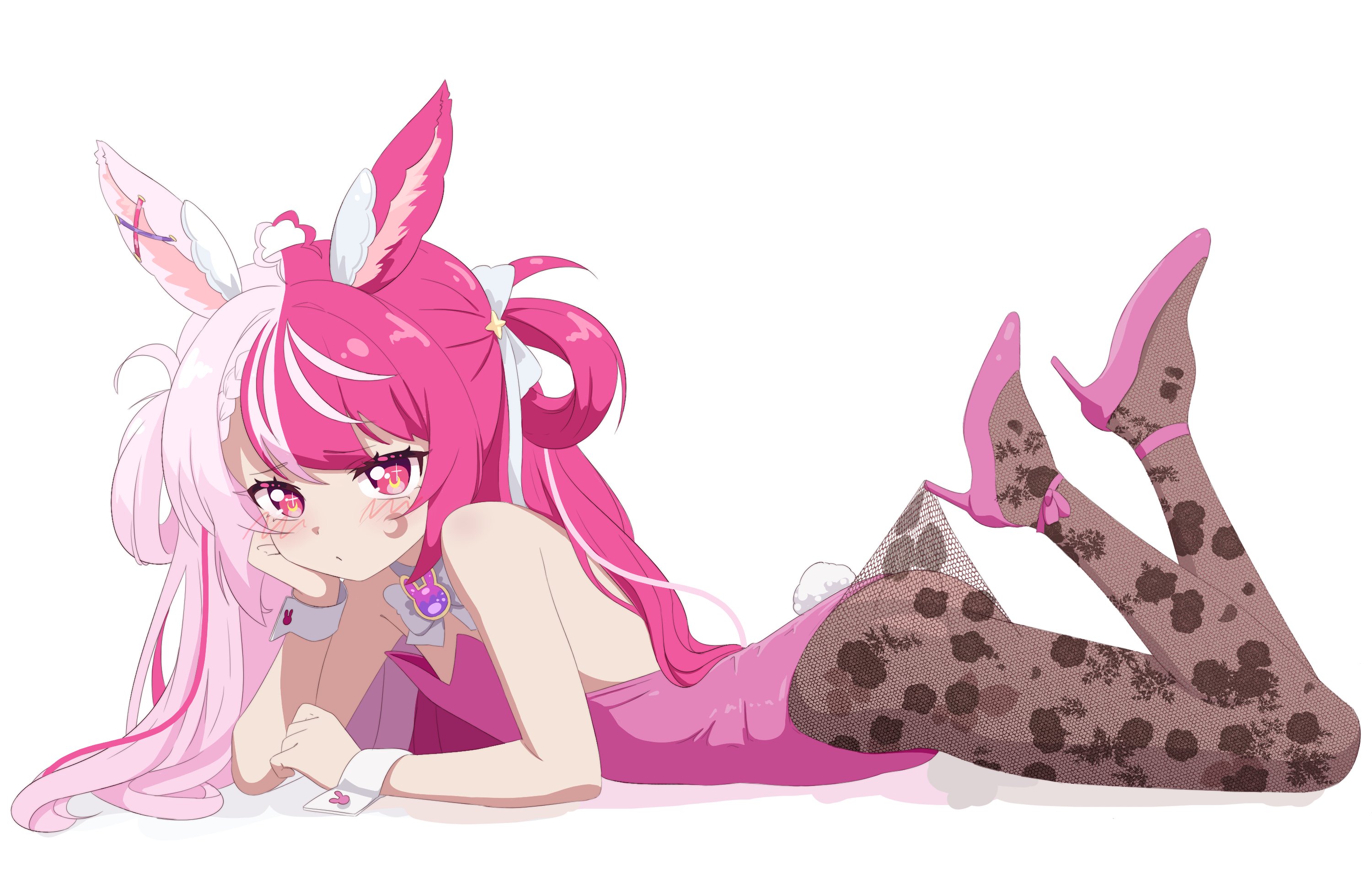 animal_ears bunny_ears bunny_girl heels loli no_bra orenji_gallery pantyhose see_through tail tattoo