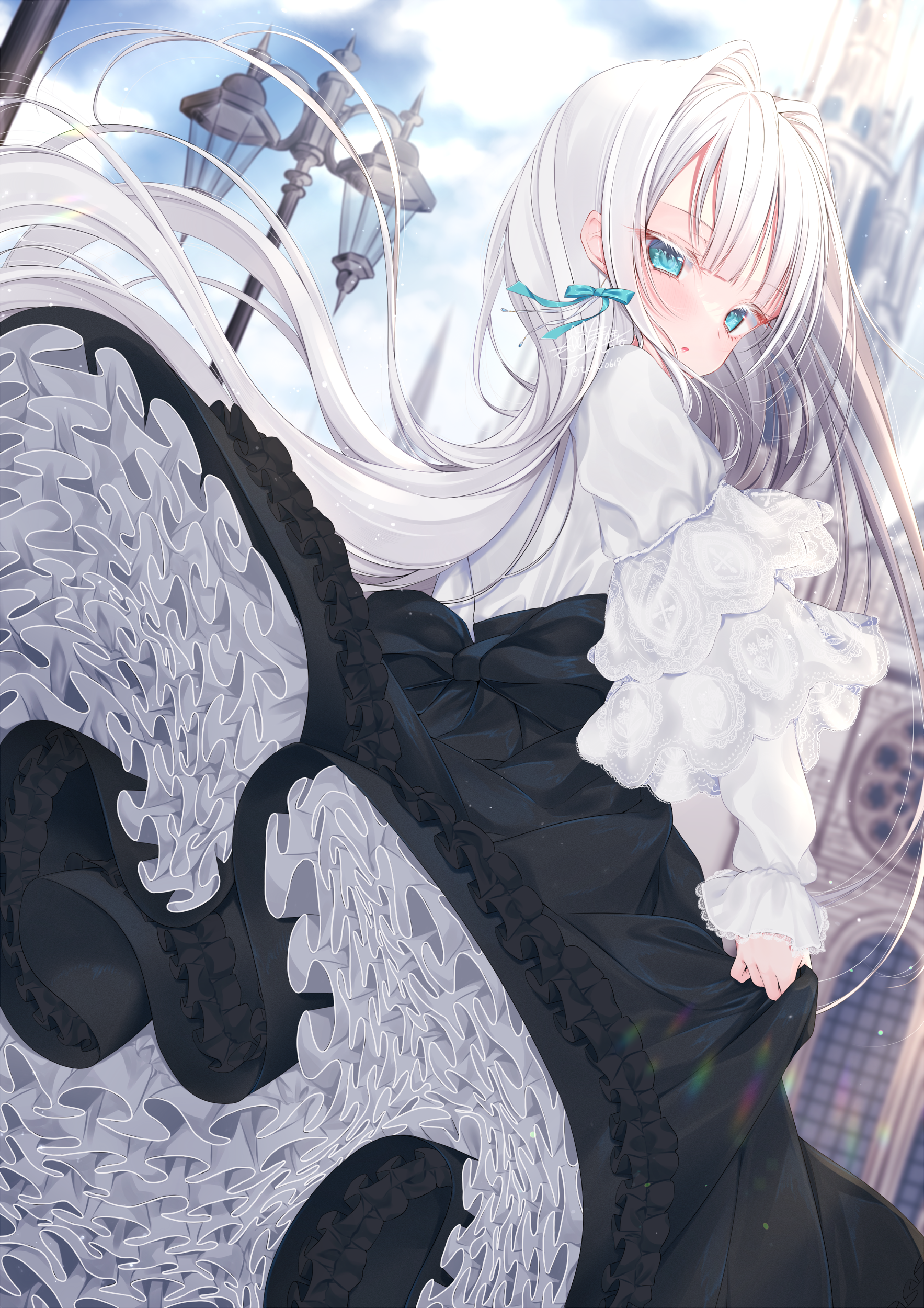 dress gothic_lolita lolita_fashion skirt_lift tokitou_setsuna