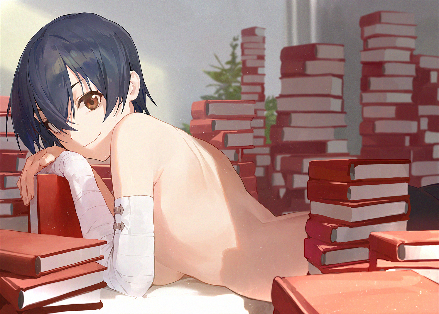 bakemonogatari bandages kanbaru_suruga modare monogatari_(series) naked