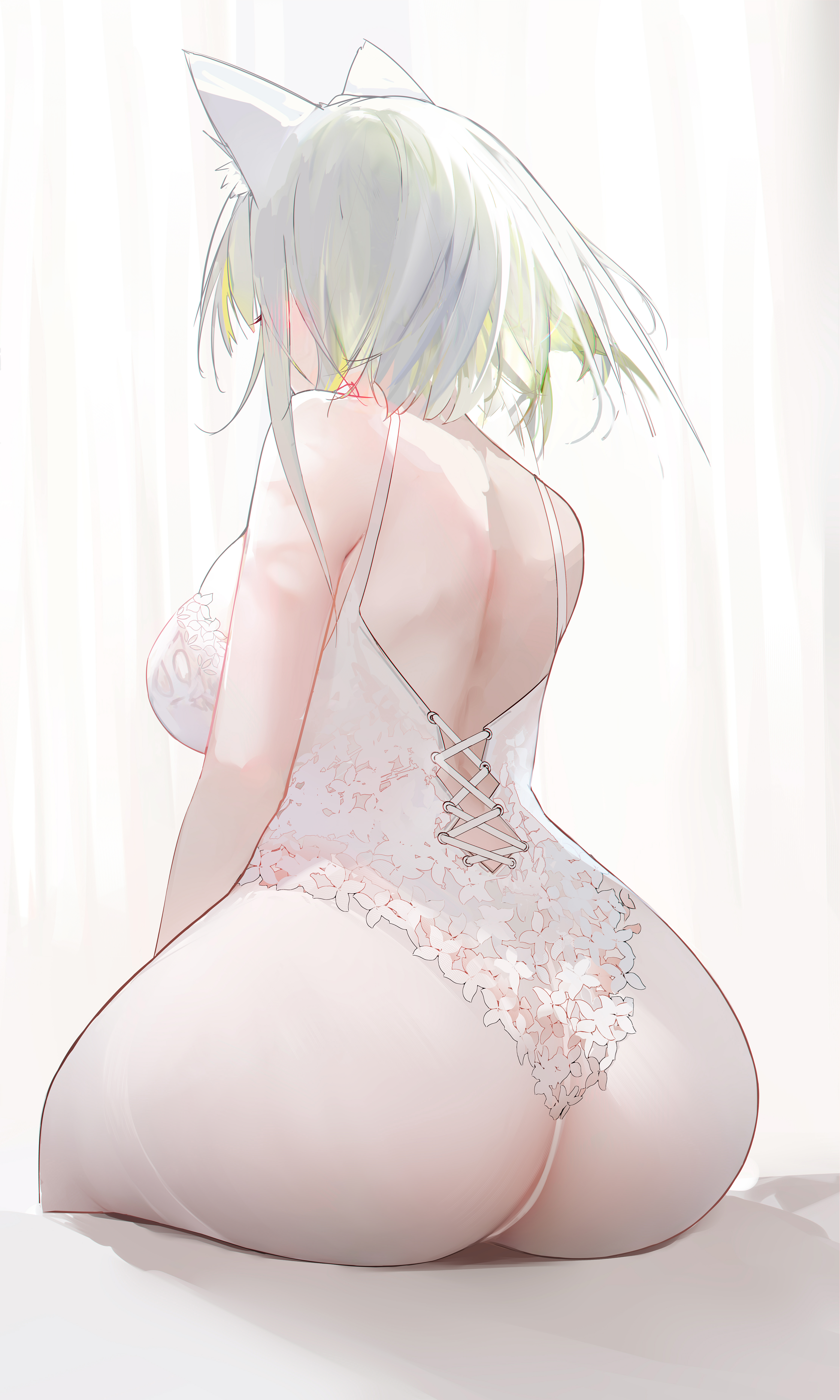 animal_ears arknights ass kal'tsit_(arknights) leotard no_bra omone_hokoma_agm pantyhose see_through