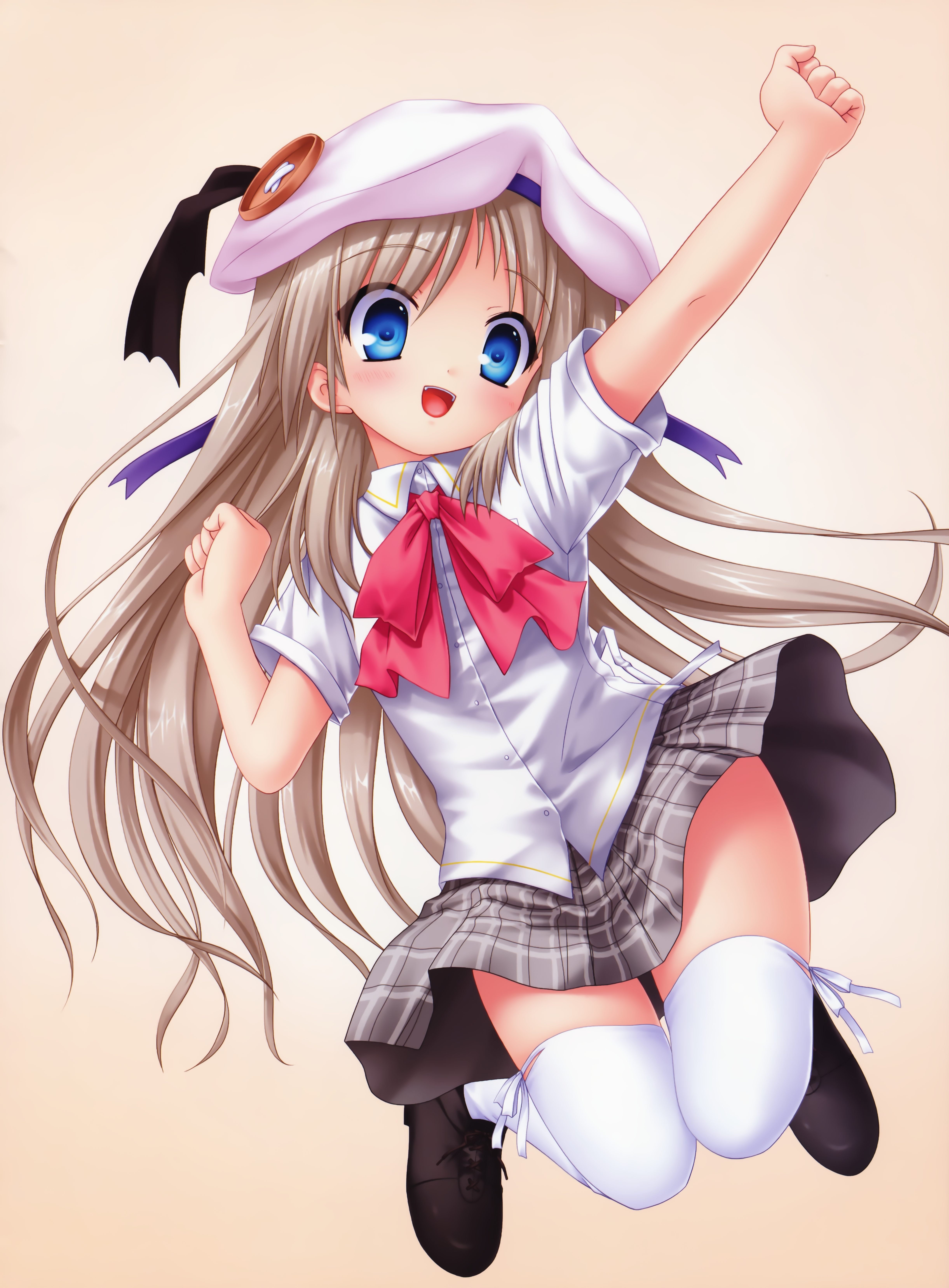 key kud_wafter little_busters! na-ga noumi_kudryavka seifuku skirt_lift thighhighs