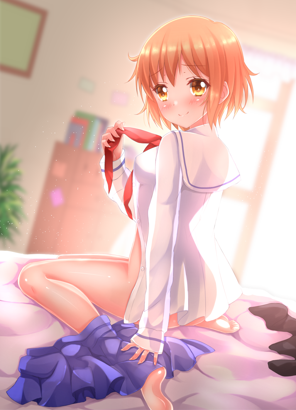 bottomless erect_nipples kotoura-san kotoura_haruka no_bra see_through swordsouls undressing