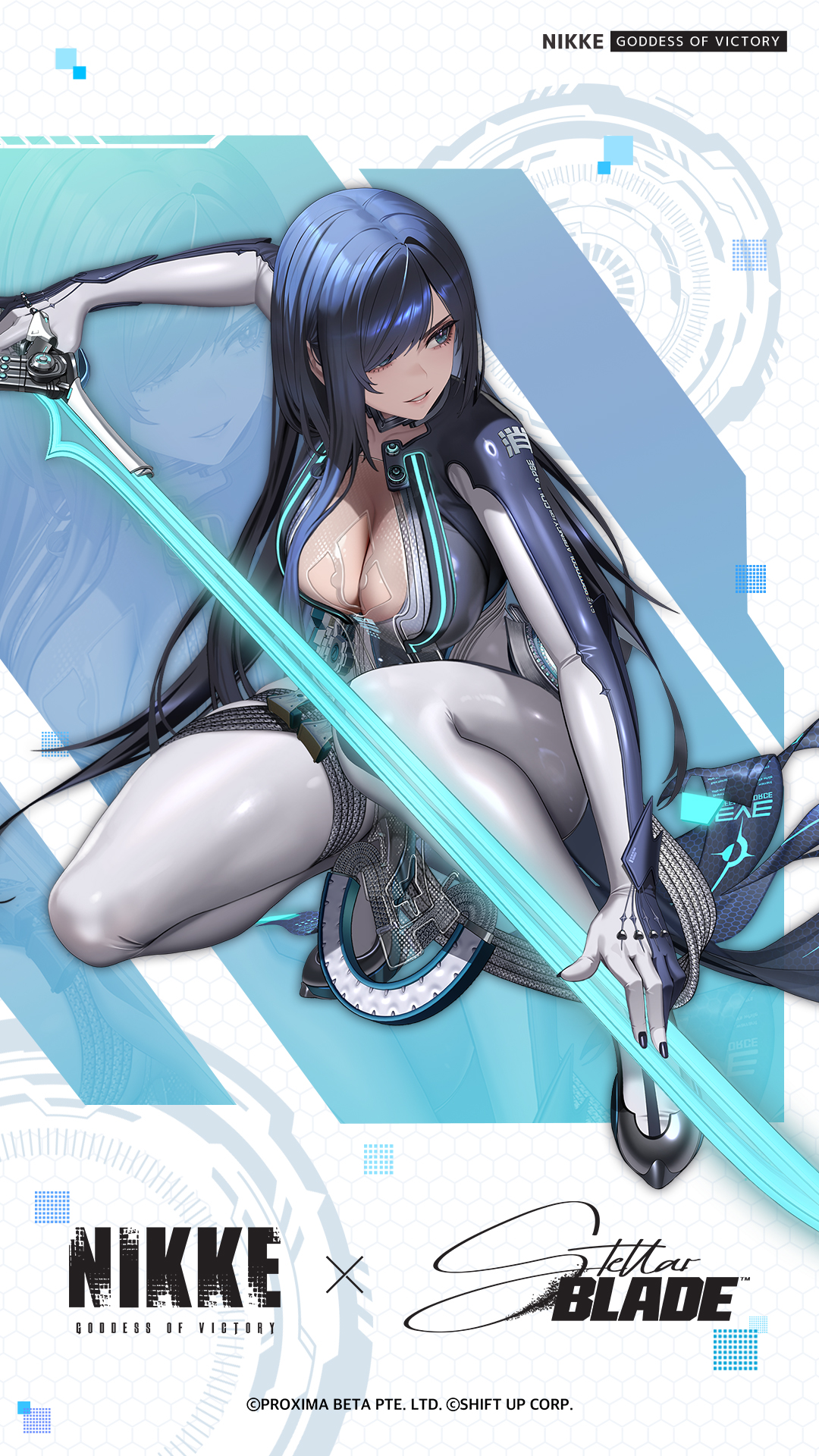 bodysuit garter goddess_of_victory:_nikke no_bra raven_(stellar_blade) see_through stellar_blade sword tagme