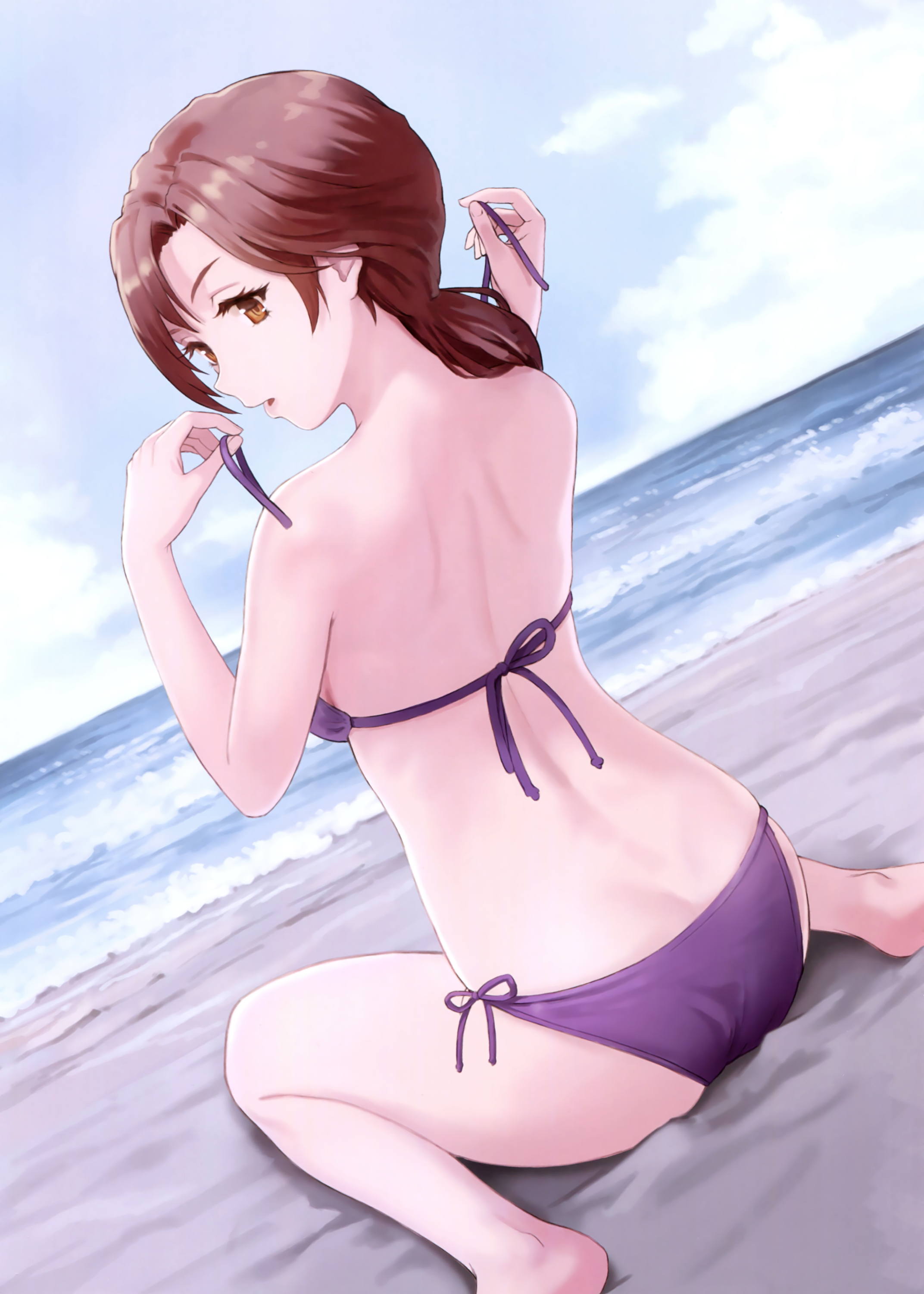 ass bikini kawashima_mizuki meto meto_desu swimsuits the_idolm@ster the_idolm@ster_cinderella_girls undressing