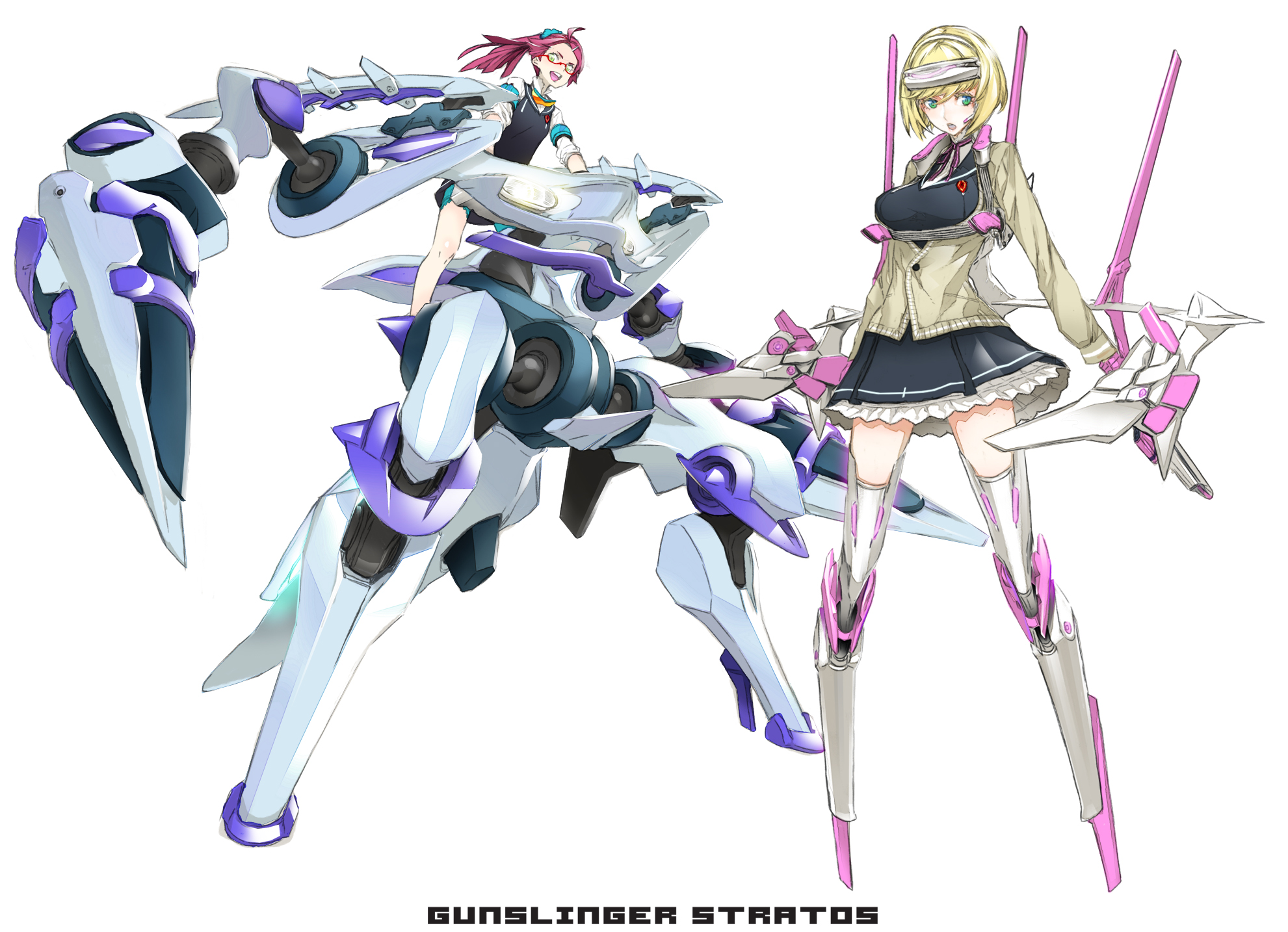 gunslinger_stratos mecha_musume megane miwa_shirow thighhighs