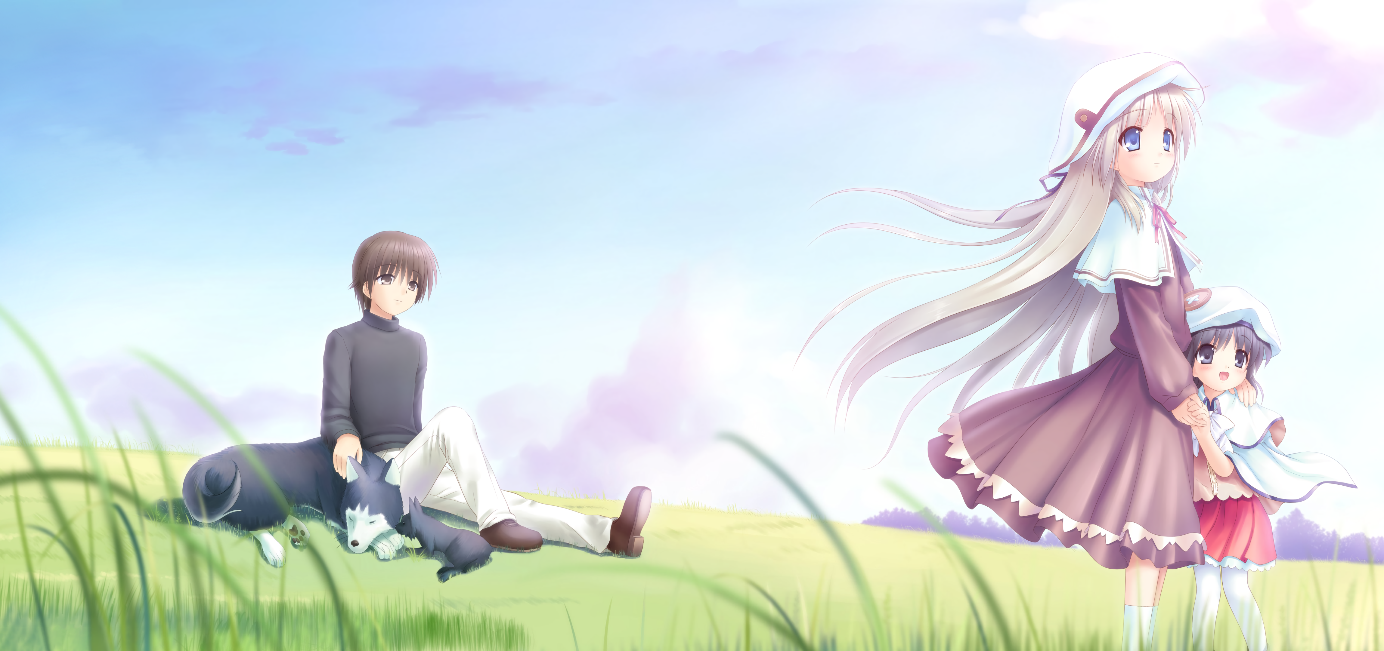 dress key kud_wafter little_busters! na-ga naoe_riki noumi_kudryavka pantyhose skirt_lift sweater