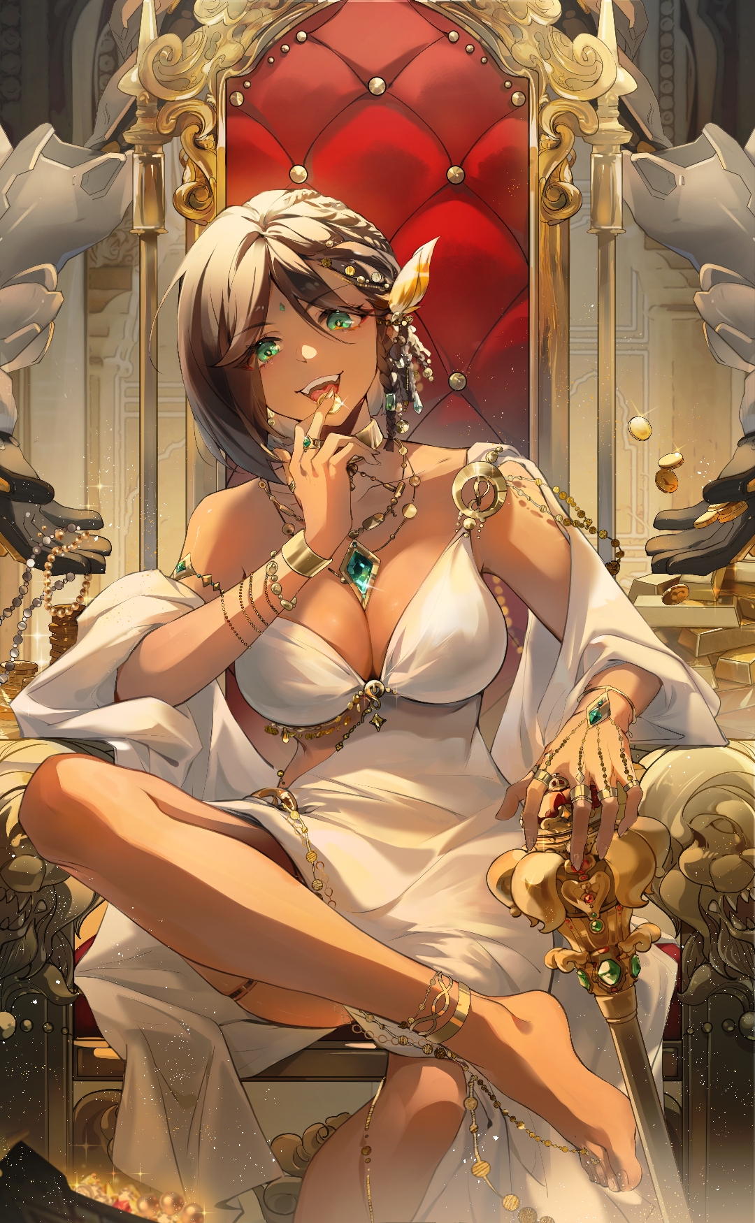 cleavage dress nita no_bra snowbreak:_containment_zone tagme