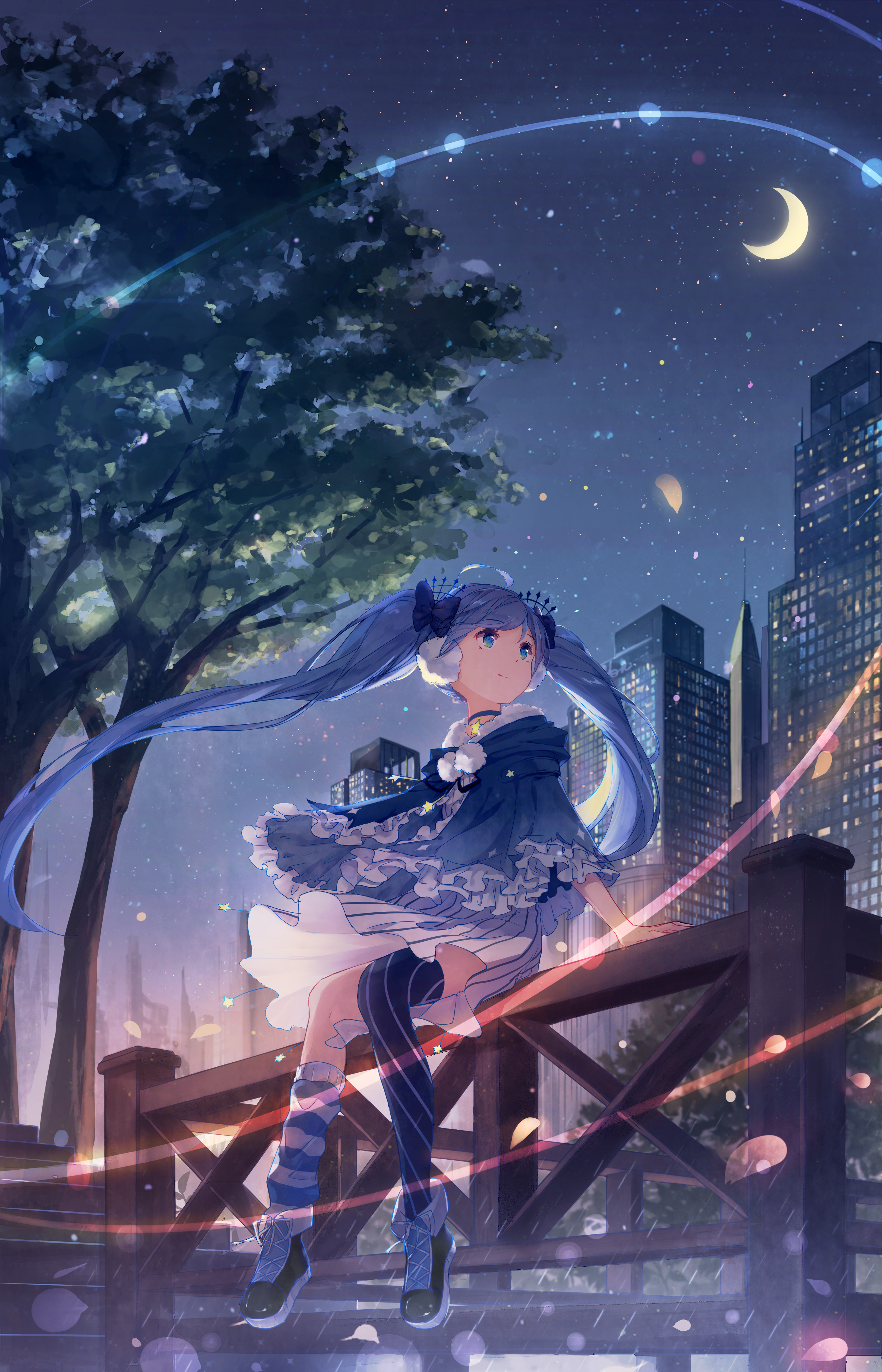 dress fuyu_no_yoru_miku hatsune_miku thighhighs vocaloid yue_yue