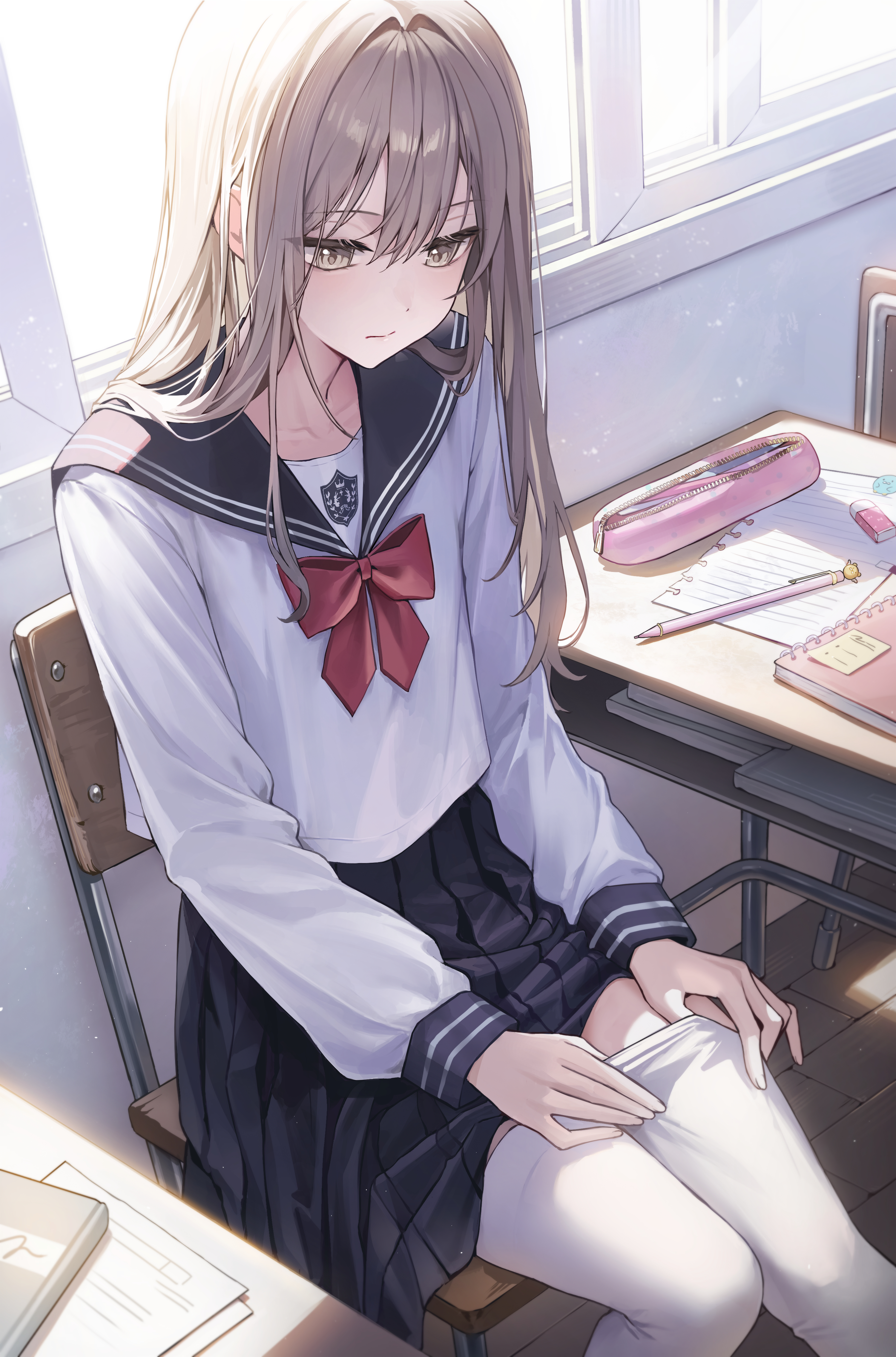 as4_s2 hanaoka_makoto seifuku senpai_wa_otokonoko thighhighs trap undressing