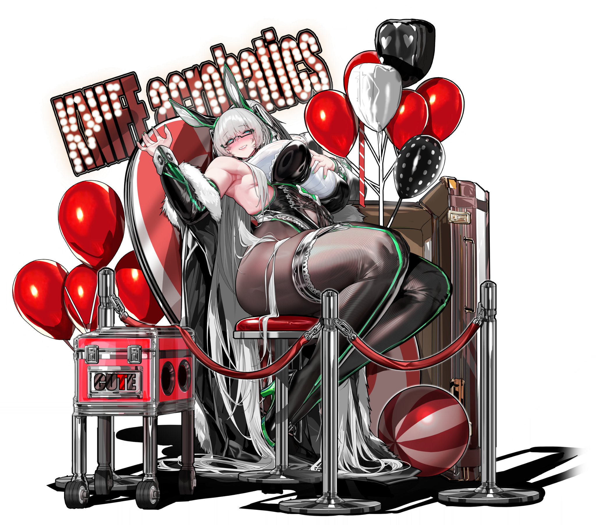 animal_ears bunny_ears bunny_girl cross_core garter heels megane no_bra pantyhose tagme transparent_png
