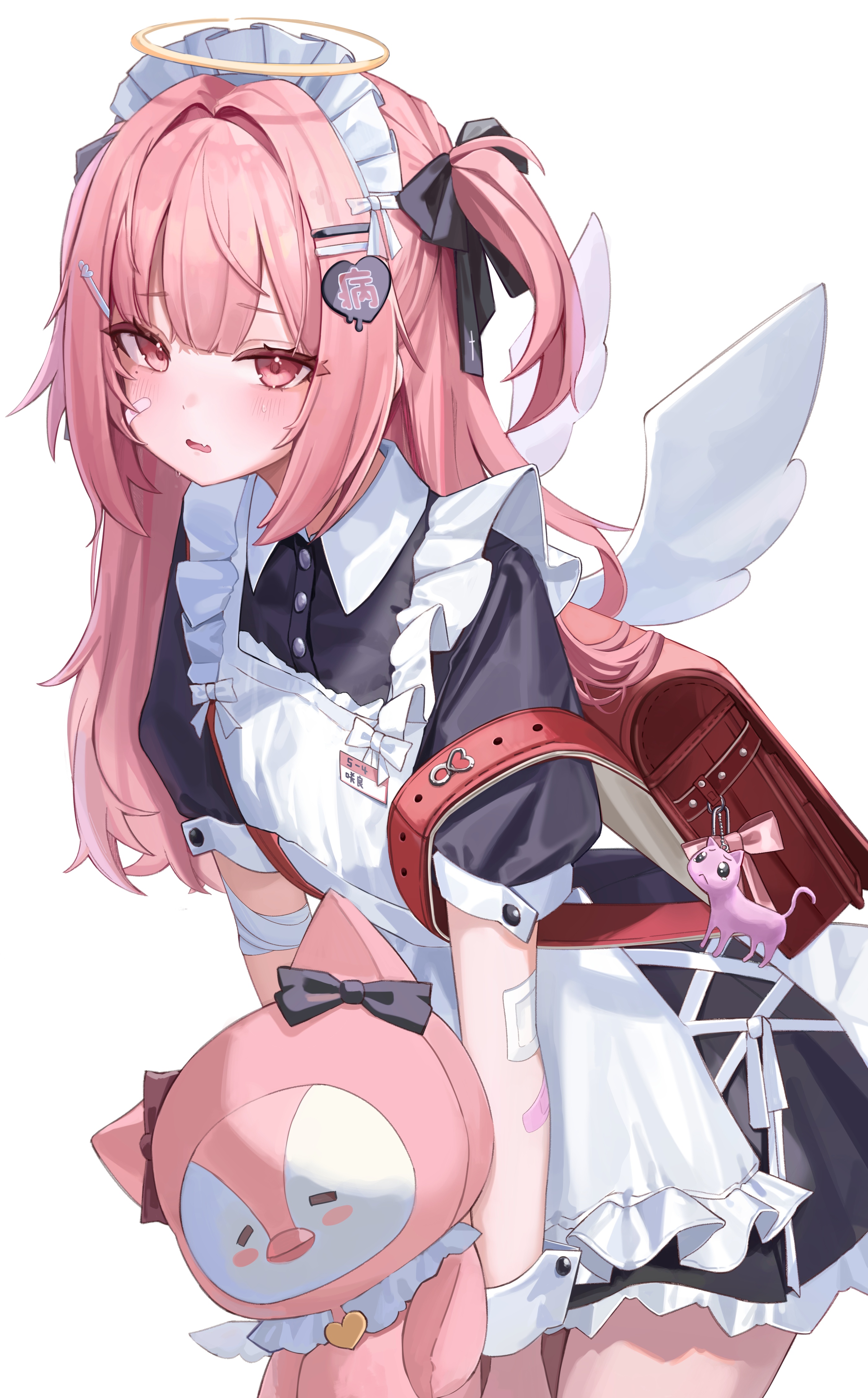 angel bandaid maid tsukiyomi_ai whitebc wings