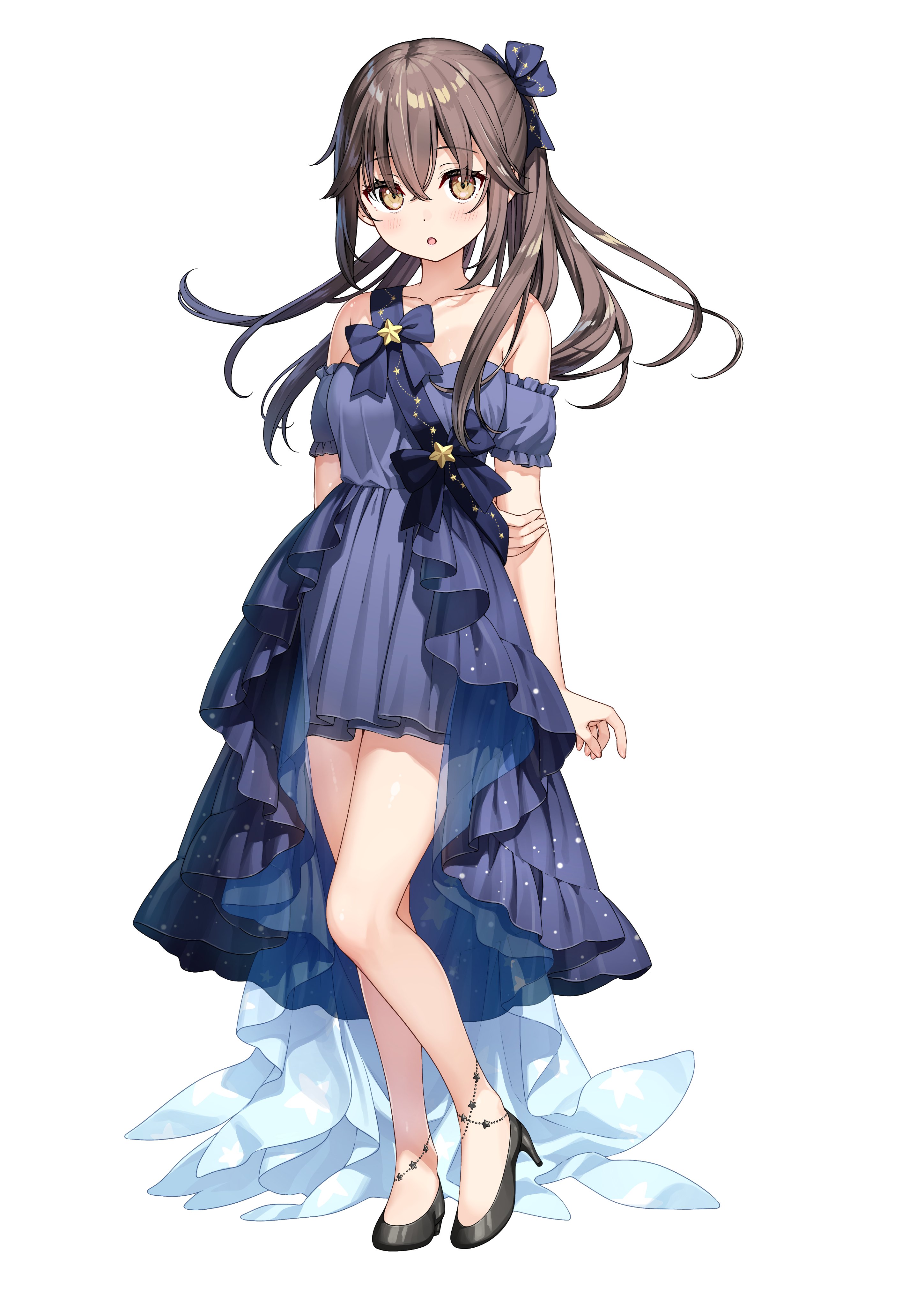 dress heels kantoku no_bra otonari_(sasapi) sasaki_to_pii-chan see_through