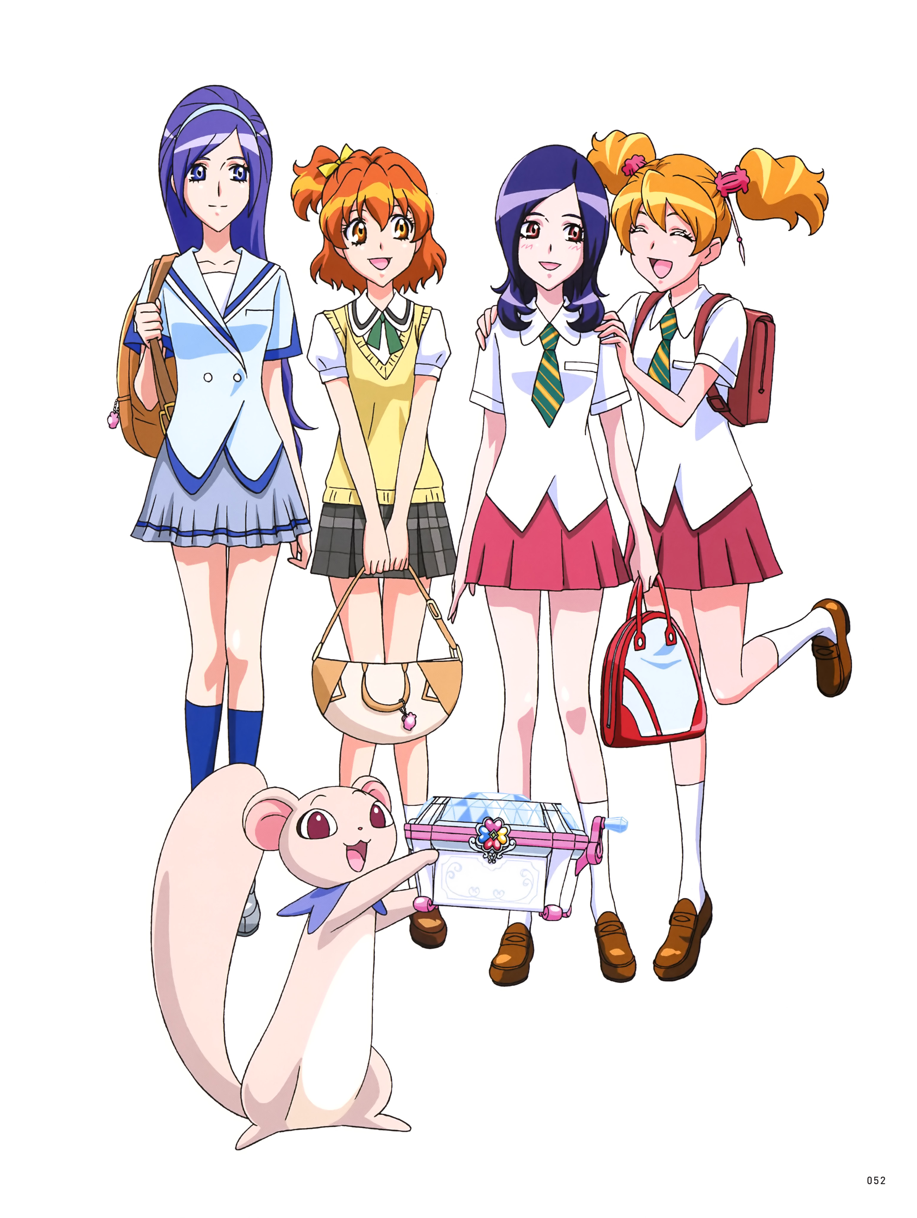 aono_miki fresh_precure! higashi_setsuna momozono_love precure seifuku tarte_(fresh) yamabuki_inori