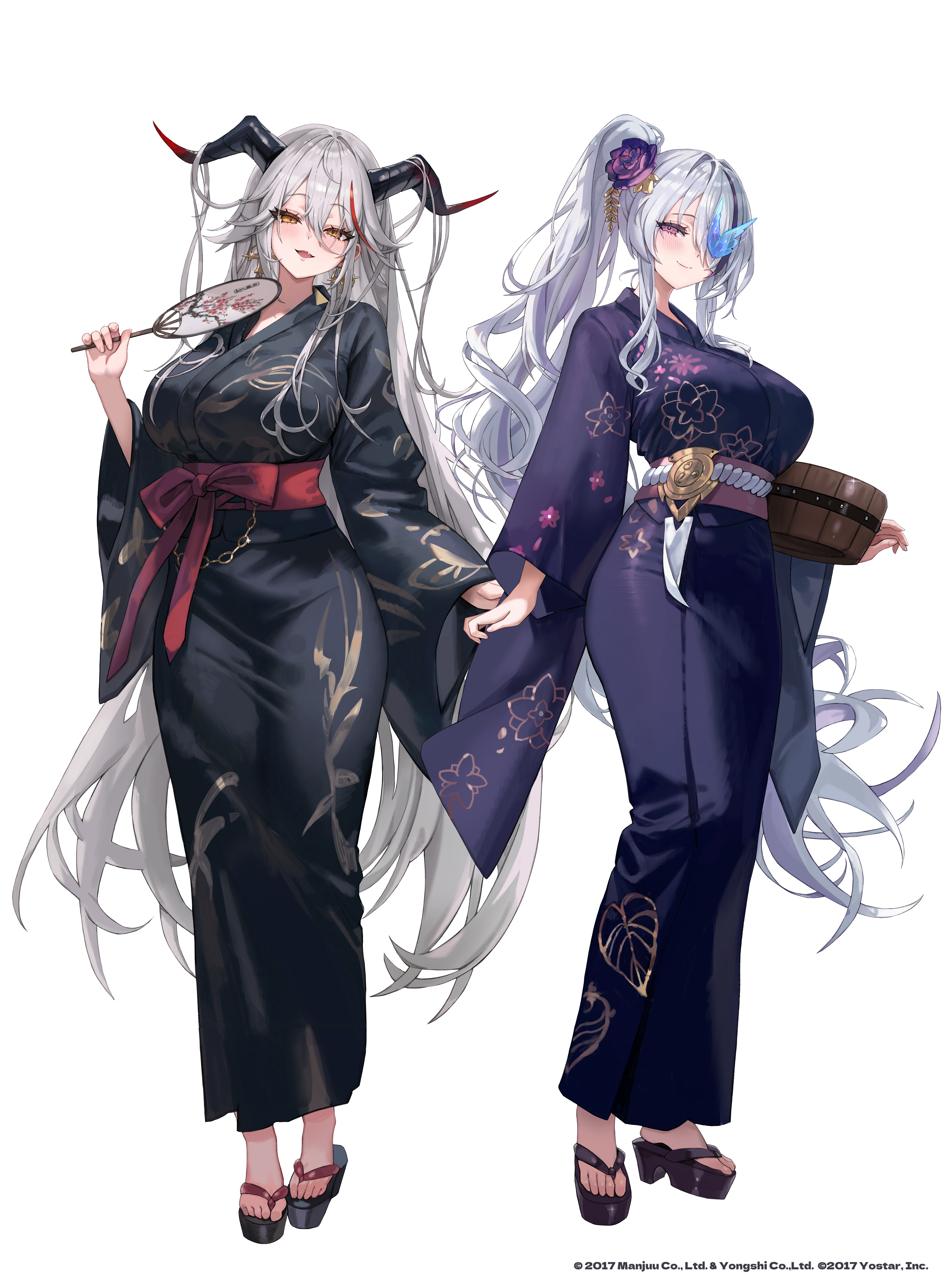 aegir_(azur_lane) azur_lane freng horns unzen_(azur_lane) yukata