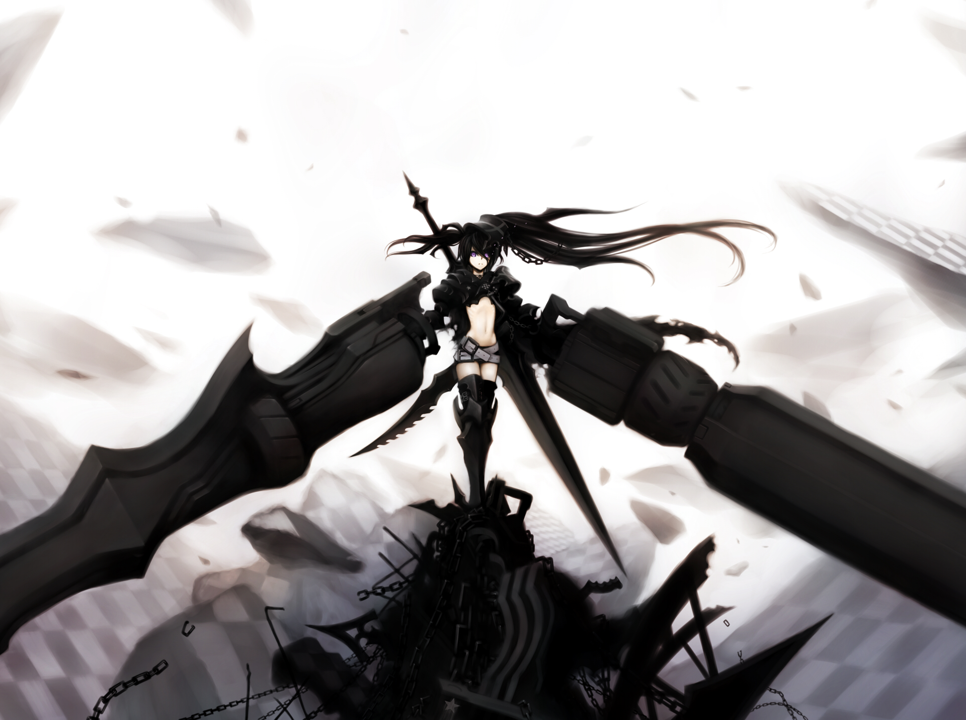 black_rock_shooter black_rock_shooter_(character) insane_black_rock_shooter siv thighhighs vocaloid