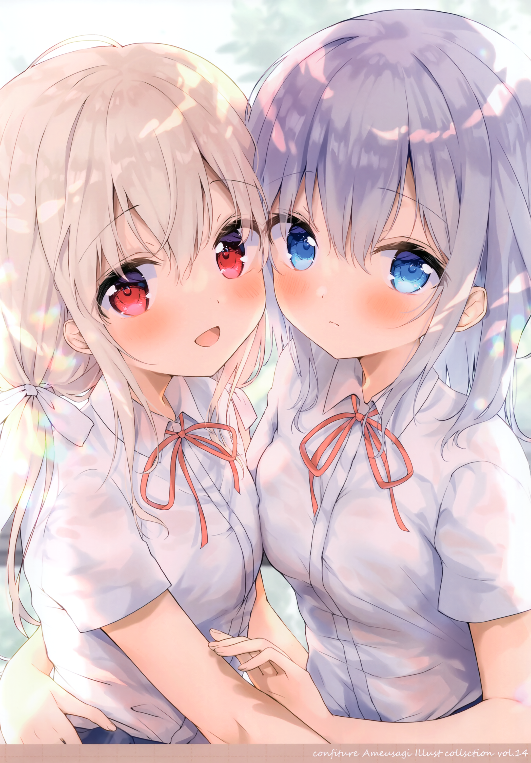 ame_usagi amedama_con mio_(amedama_con) seifuku shirousa_mei symmetrical_docking yuri