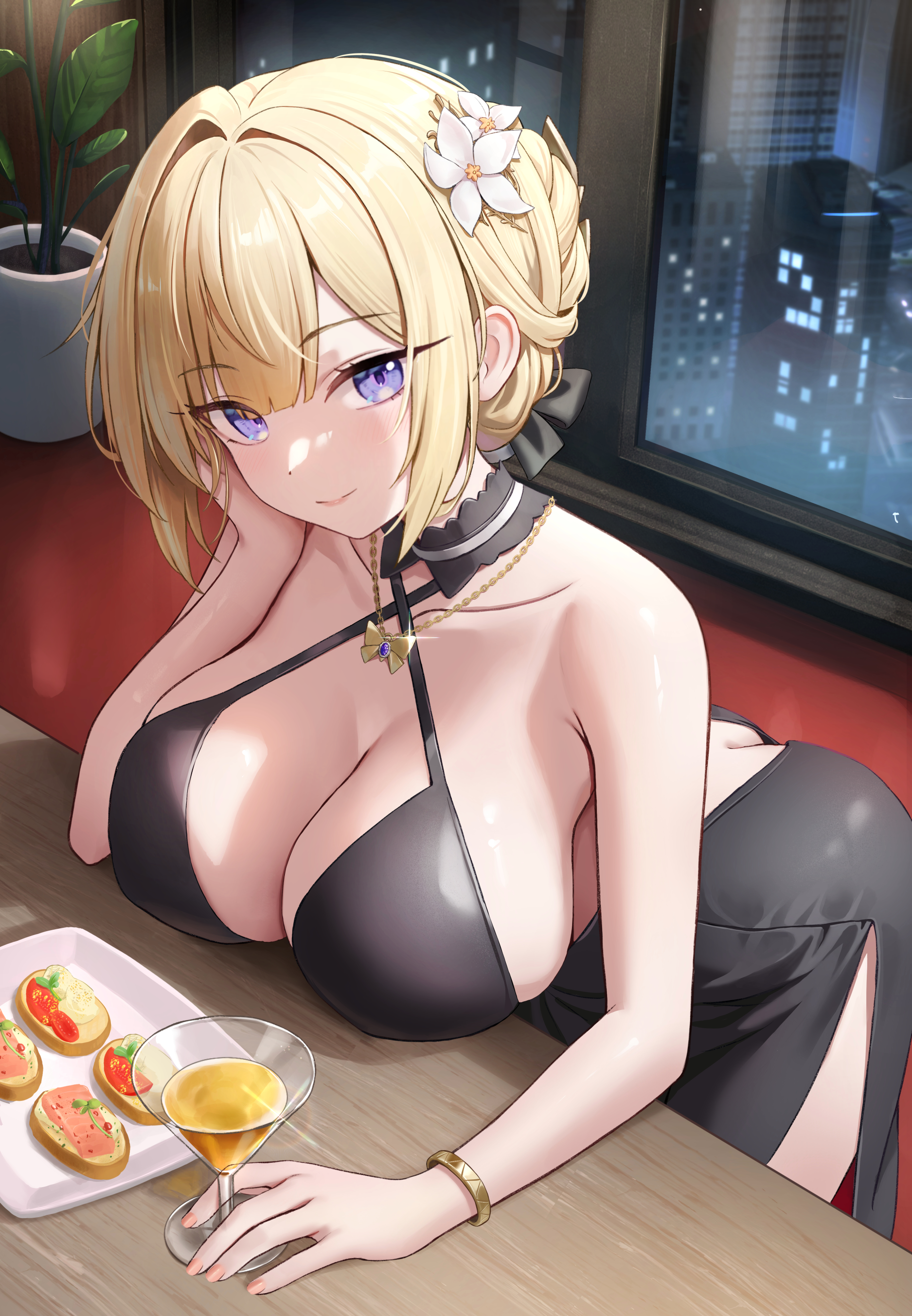 dress evelyn_chevalier nay no_bra zenless_zone_zero