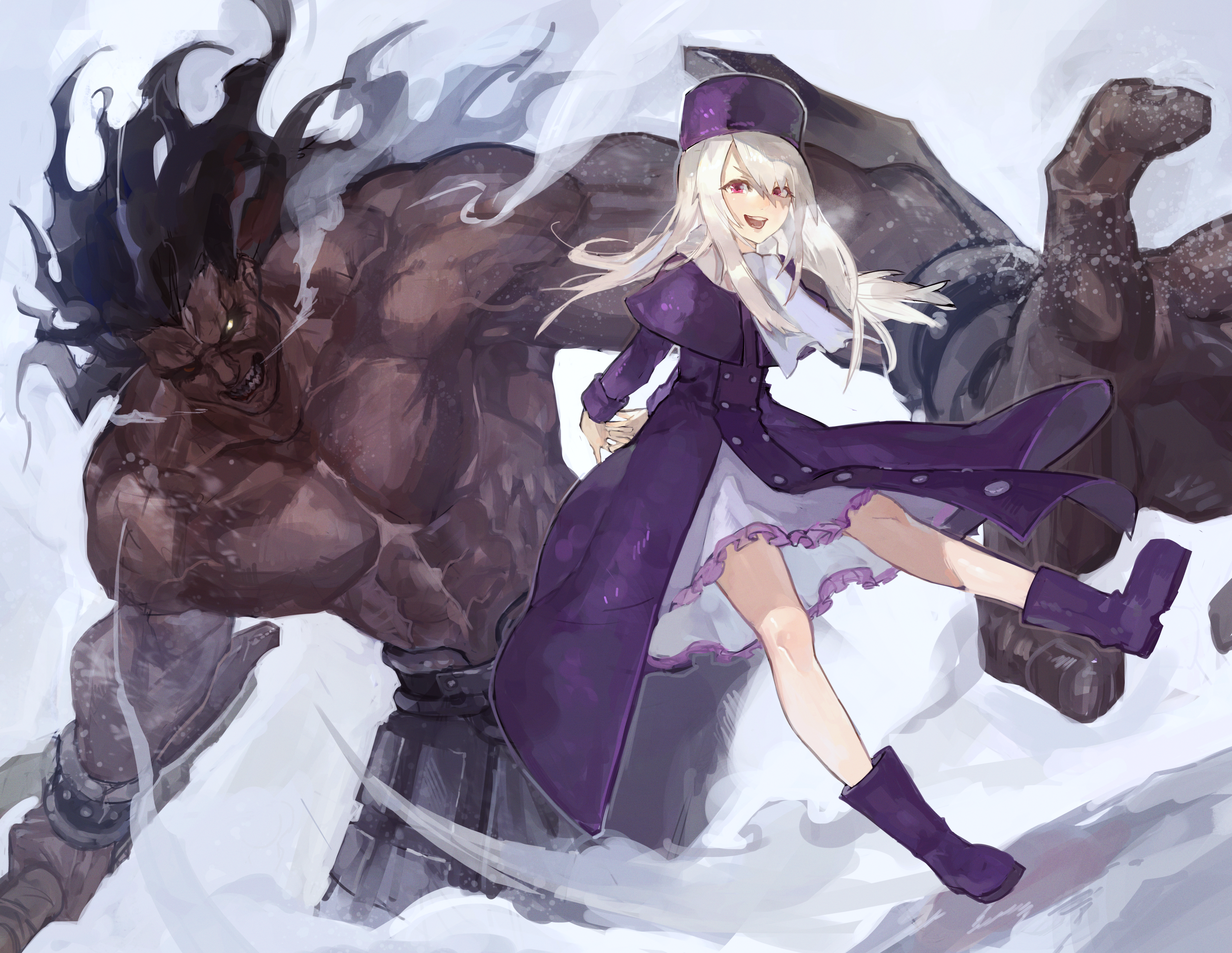 berserker dress fate/stay_night illyasviel_von_einzbern skirt_lift uedrk_yamato weapon