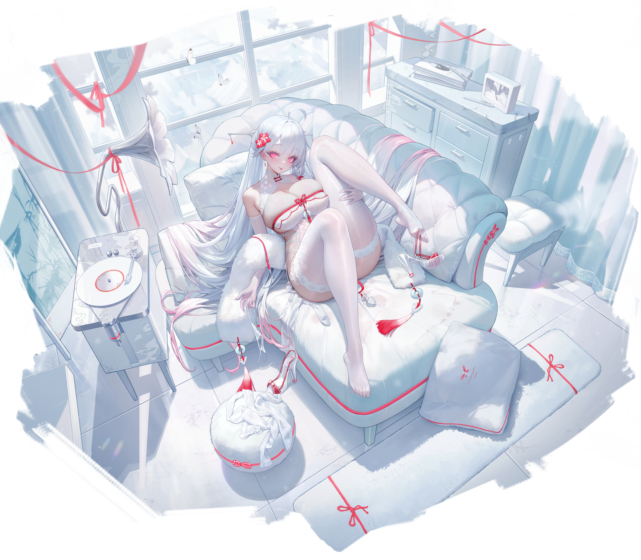 cross_core heels no_bra pantsu string_panties tagme thighhighs transparent_png
