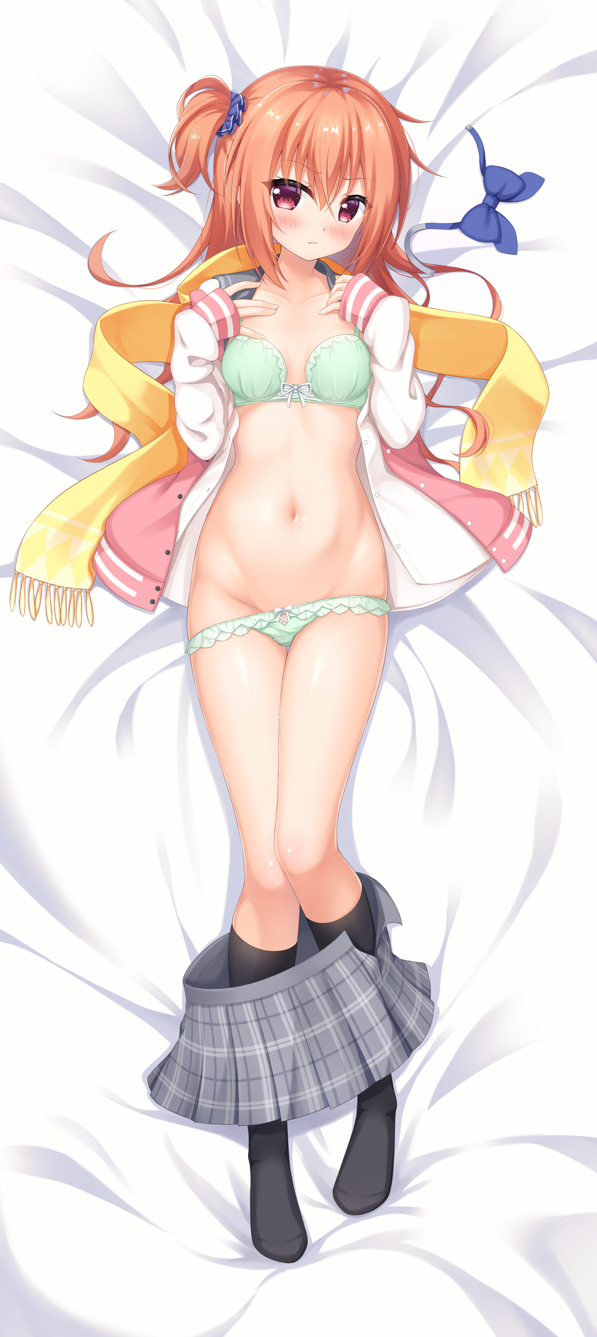 7fuji_06 bra dakimakura inaba_meguru open_shirt pantsu panty_pull sanoba_witch seifuku