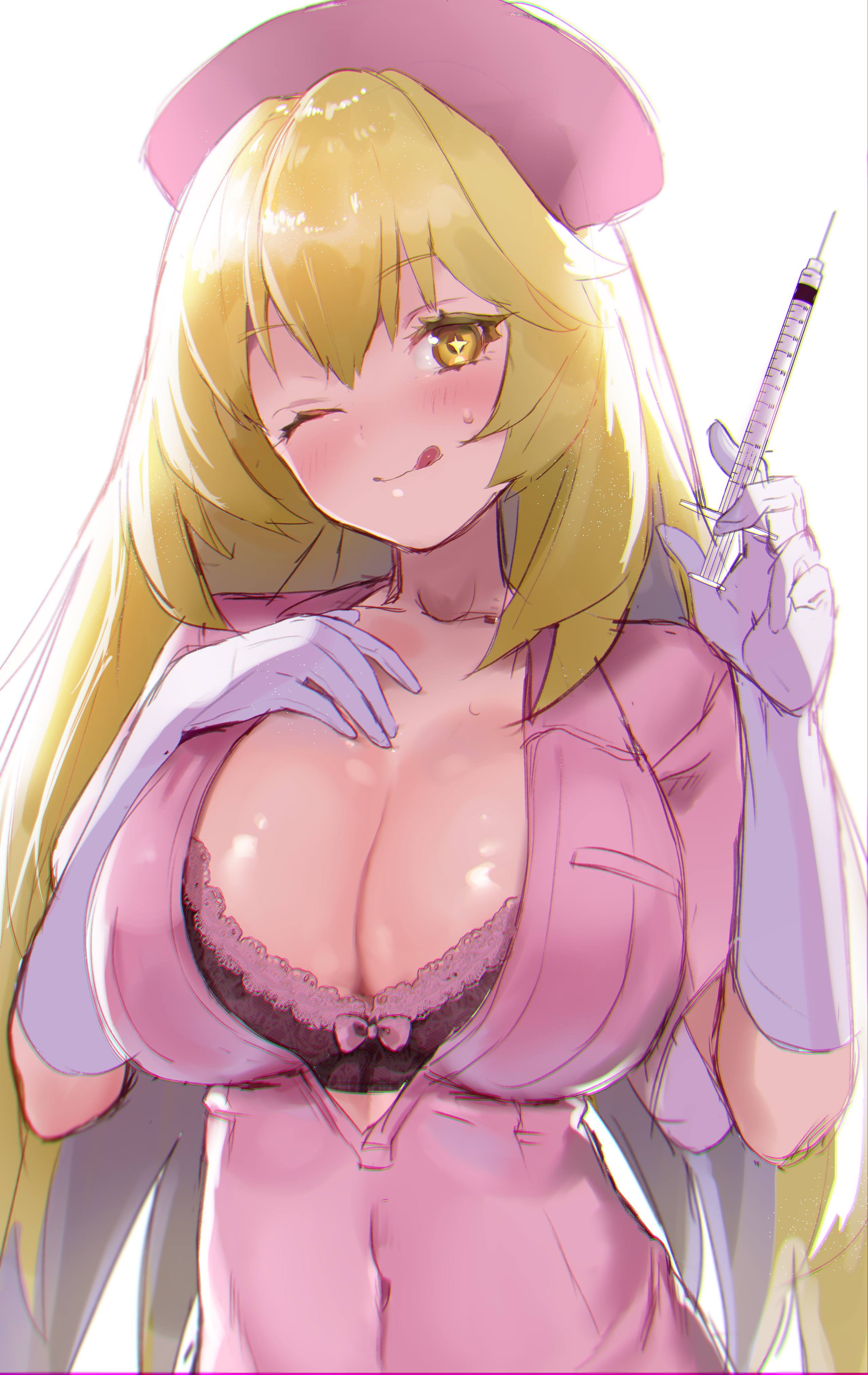 bishooji bra cleavage nurse open_shirt shokuhou_misaki toaru_kagaku_no_railgun toaru_majutsu_no_index