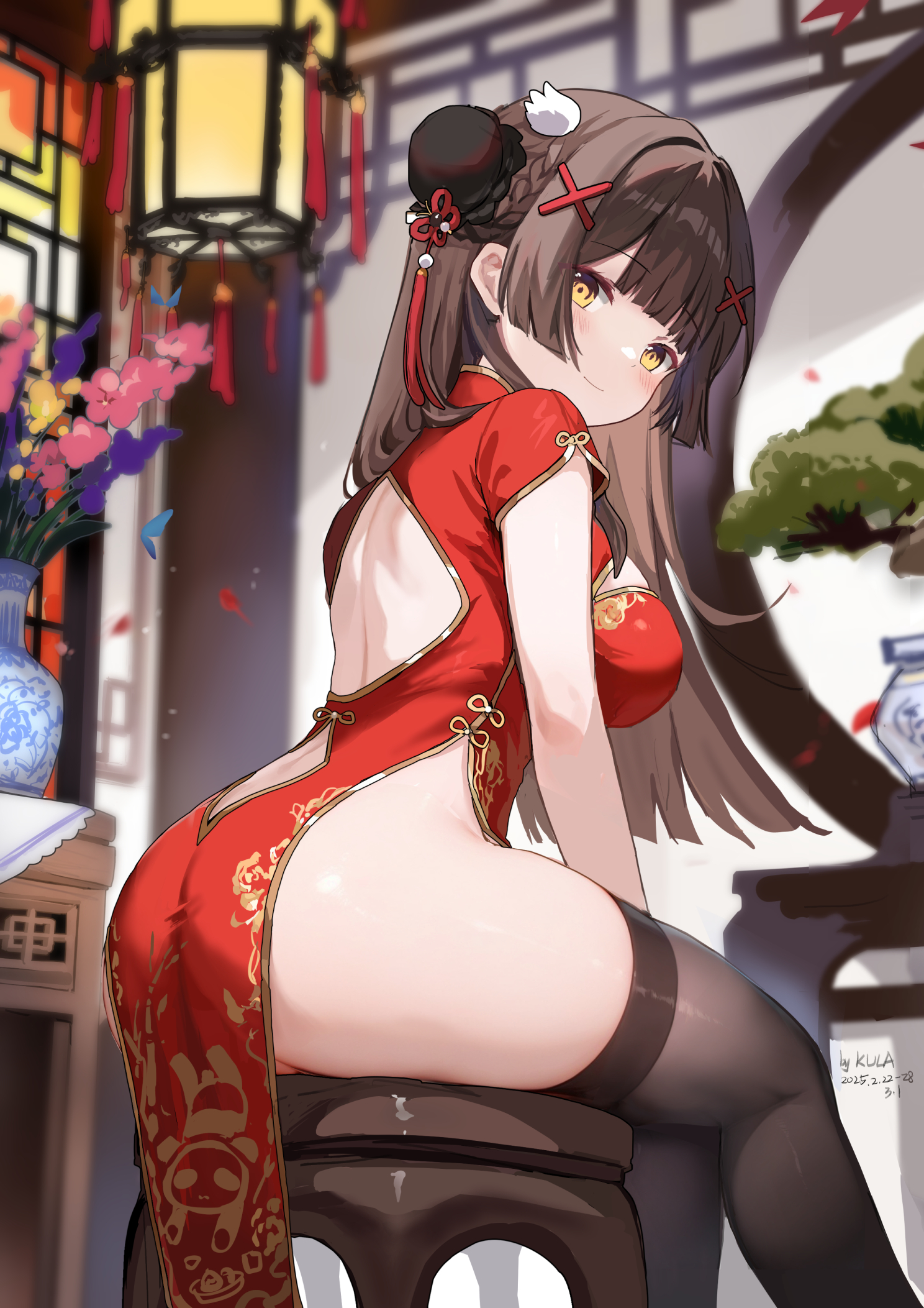 ass chinadress kkkula no_bra nopan thighhighs