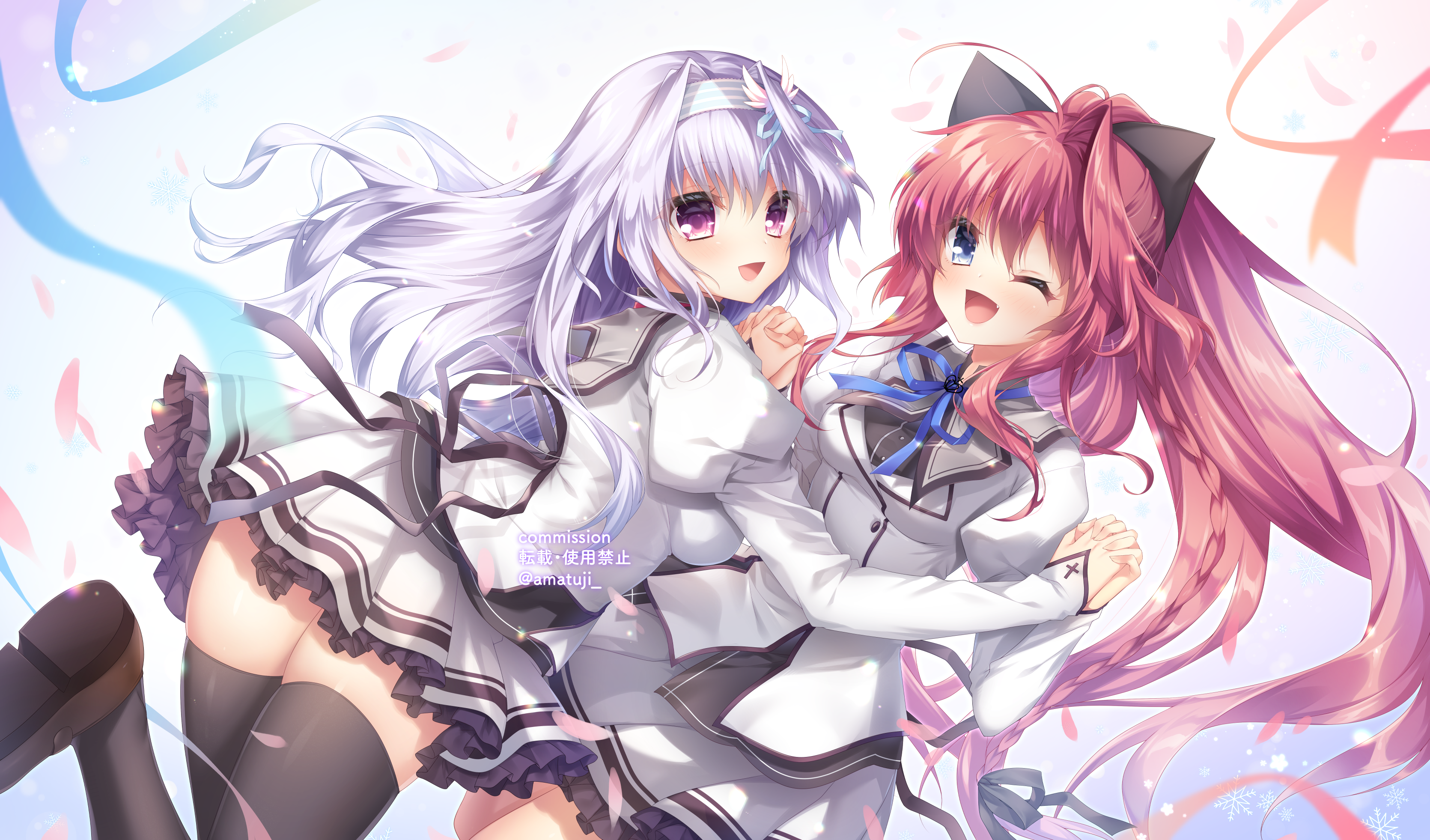 amaha_miu amatsuji inui_sana mashiroiro_symphony seifuku thighhighs watermark