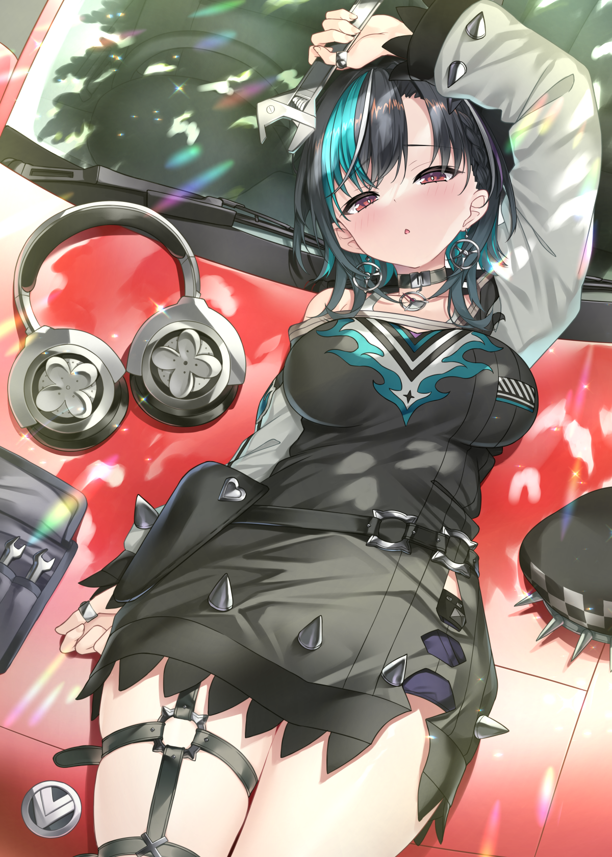 garter headphones hololive hololive_dev_is rindo_chihaya shimo_(shimo332215)