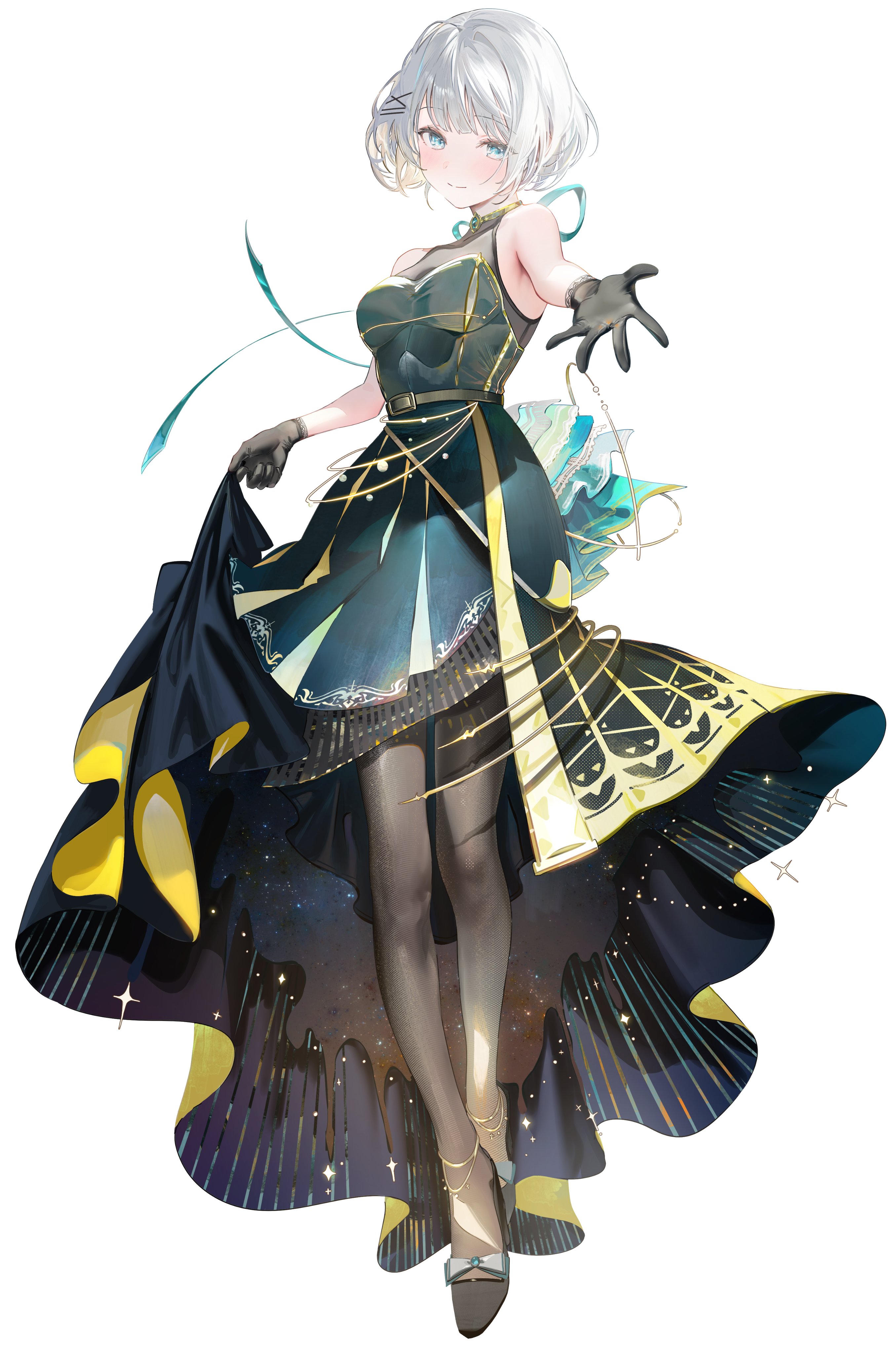 dress heels pantyhose siesta_(tanmoshi) skirt_lift tantei_wa_mou_shindeiru. umibouzu