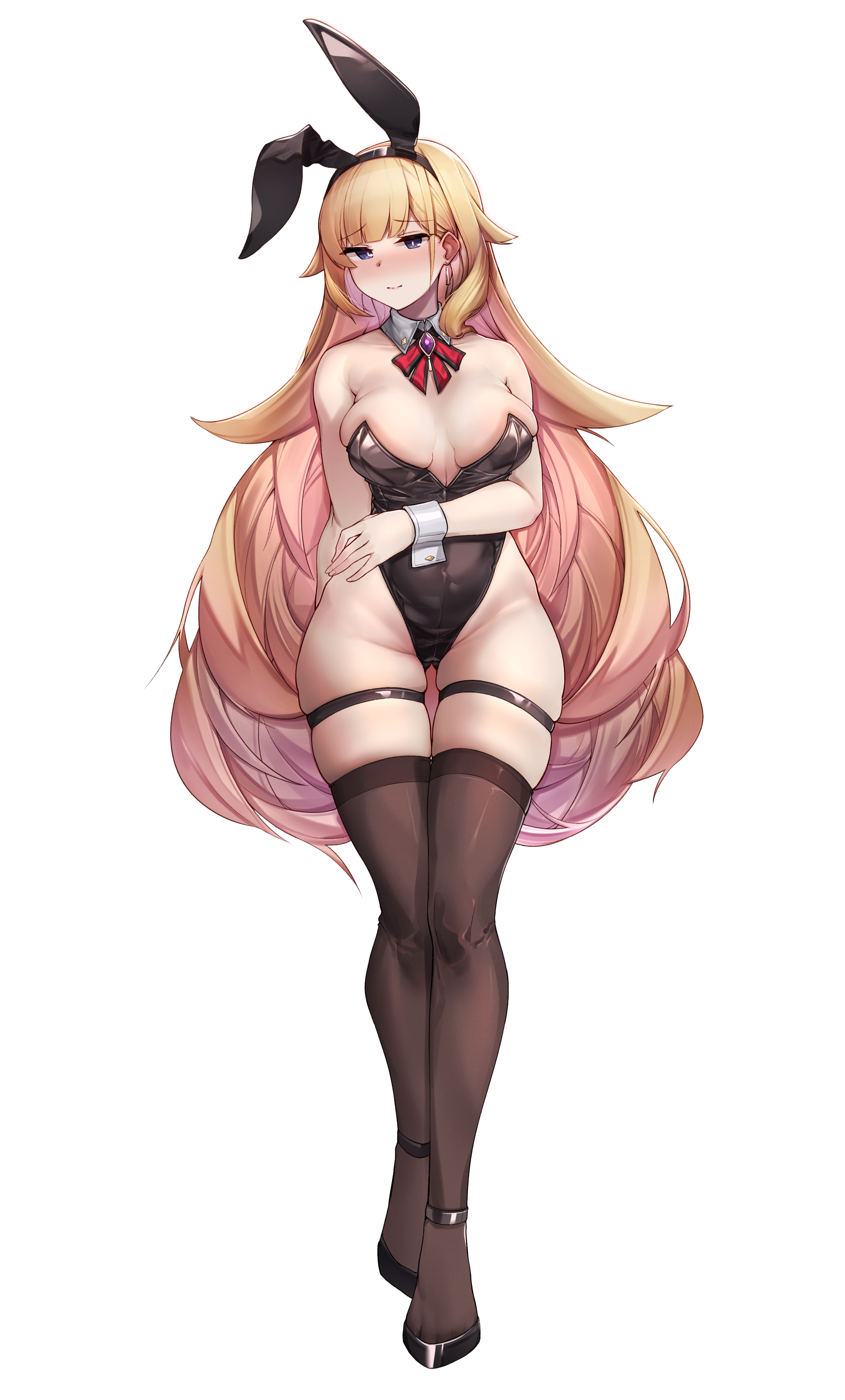 animal_ears bunny_ears bunny_girl garter mung_(larnec) no_bra thighhighs