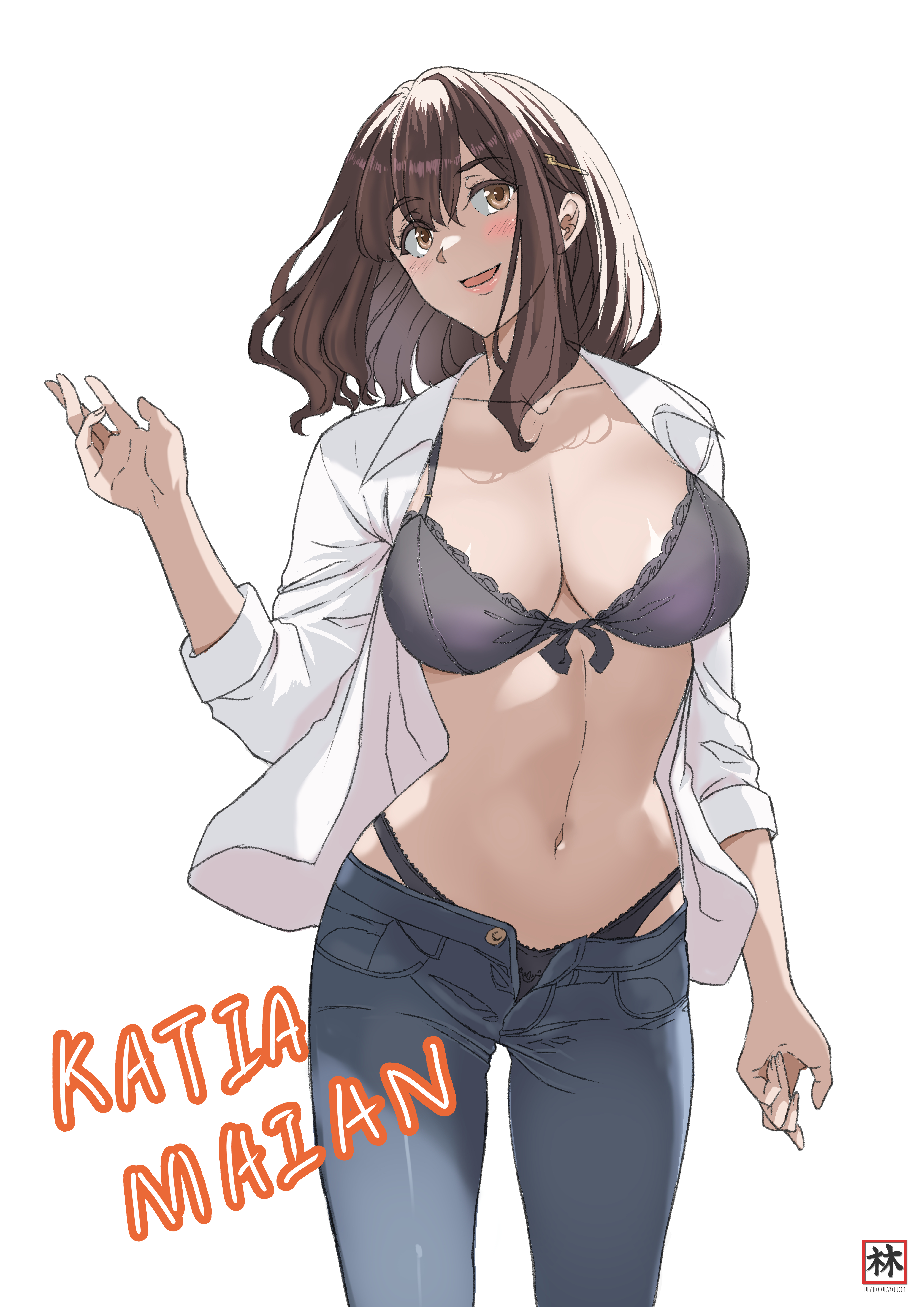 bra drawing dress_shirt katia_maian lim_dall_young open_shirt pantsu