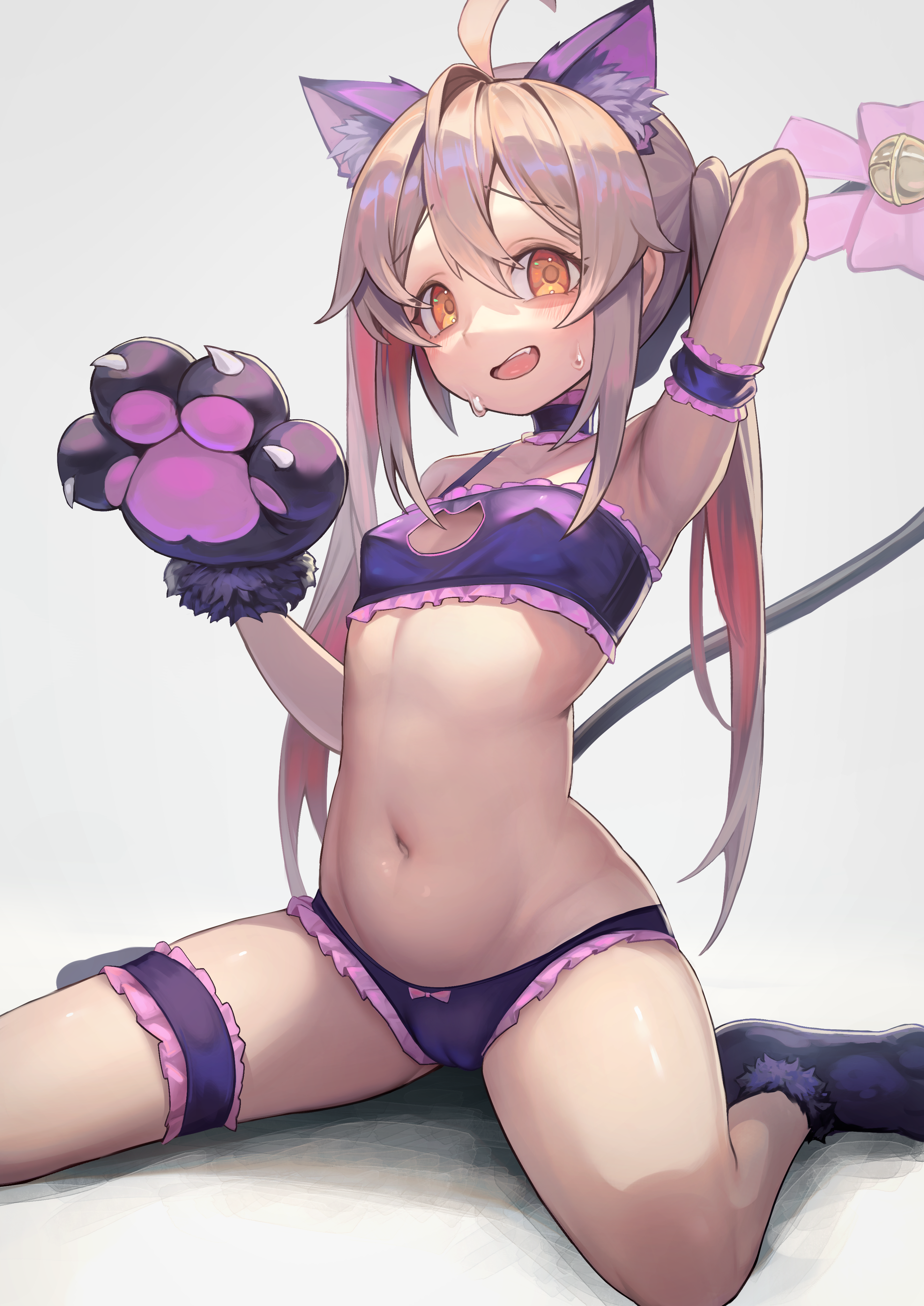 animal_ears bra cameltoe garter genderswap hakusyokuto loli nekomimi onii-chan_wa_oshimai! oyama_mahiro pantsu tail